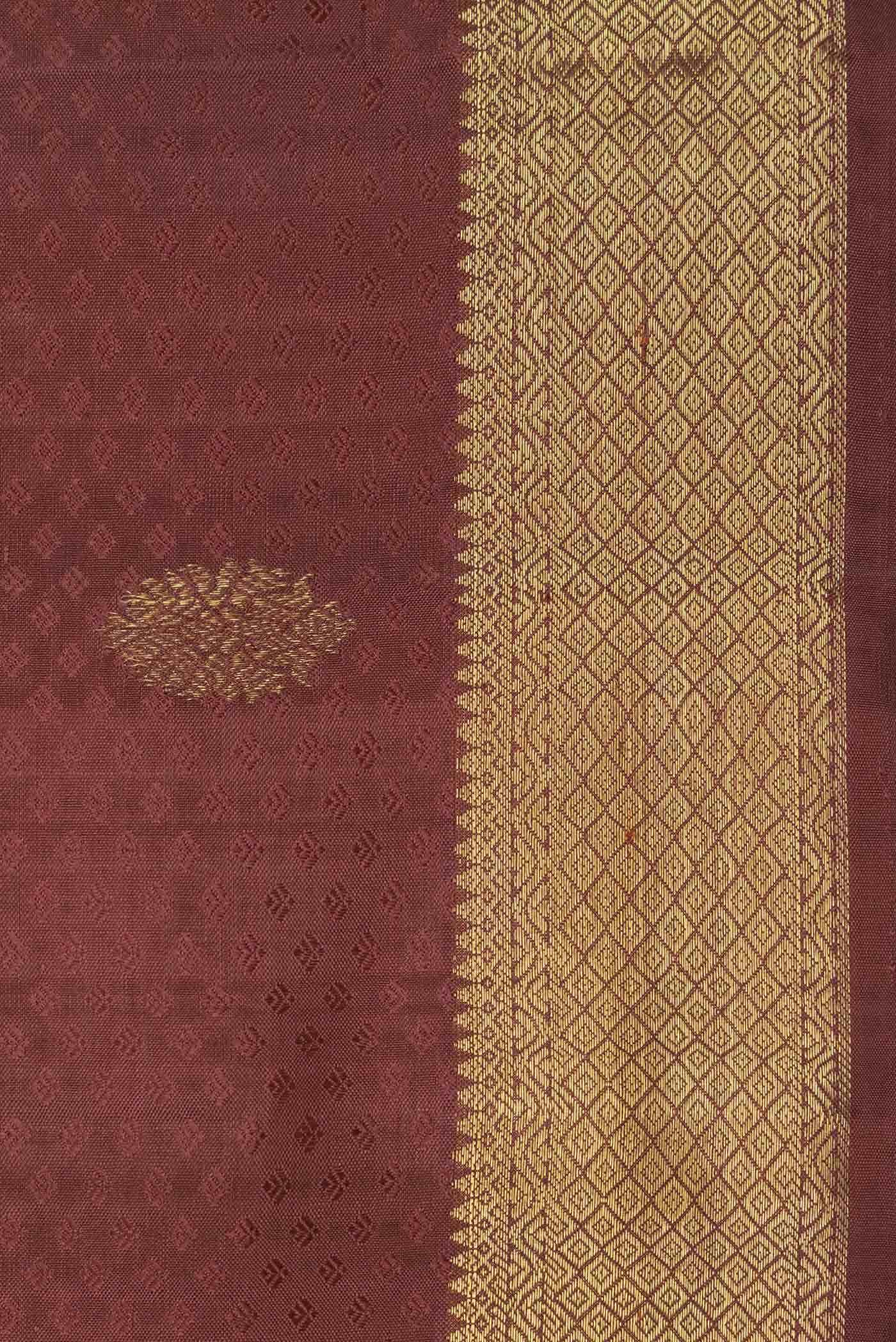 Pure Silk Pure Zari Brown Kanchipuram Saree