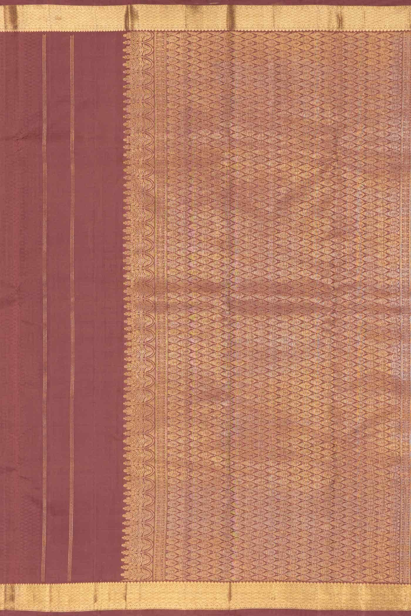 Pure Silk Pure Zari Brown Kanchipuram Saree