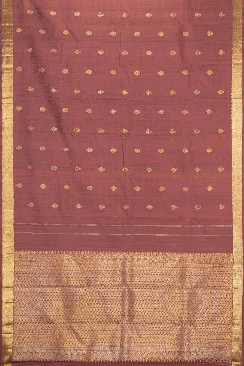 Pure Silk Pure Zari Brown Kanchipuram Saree