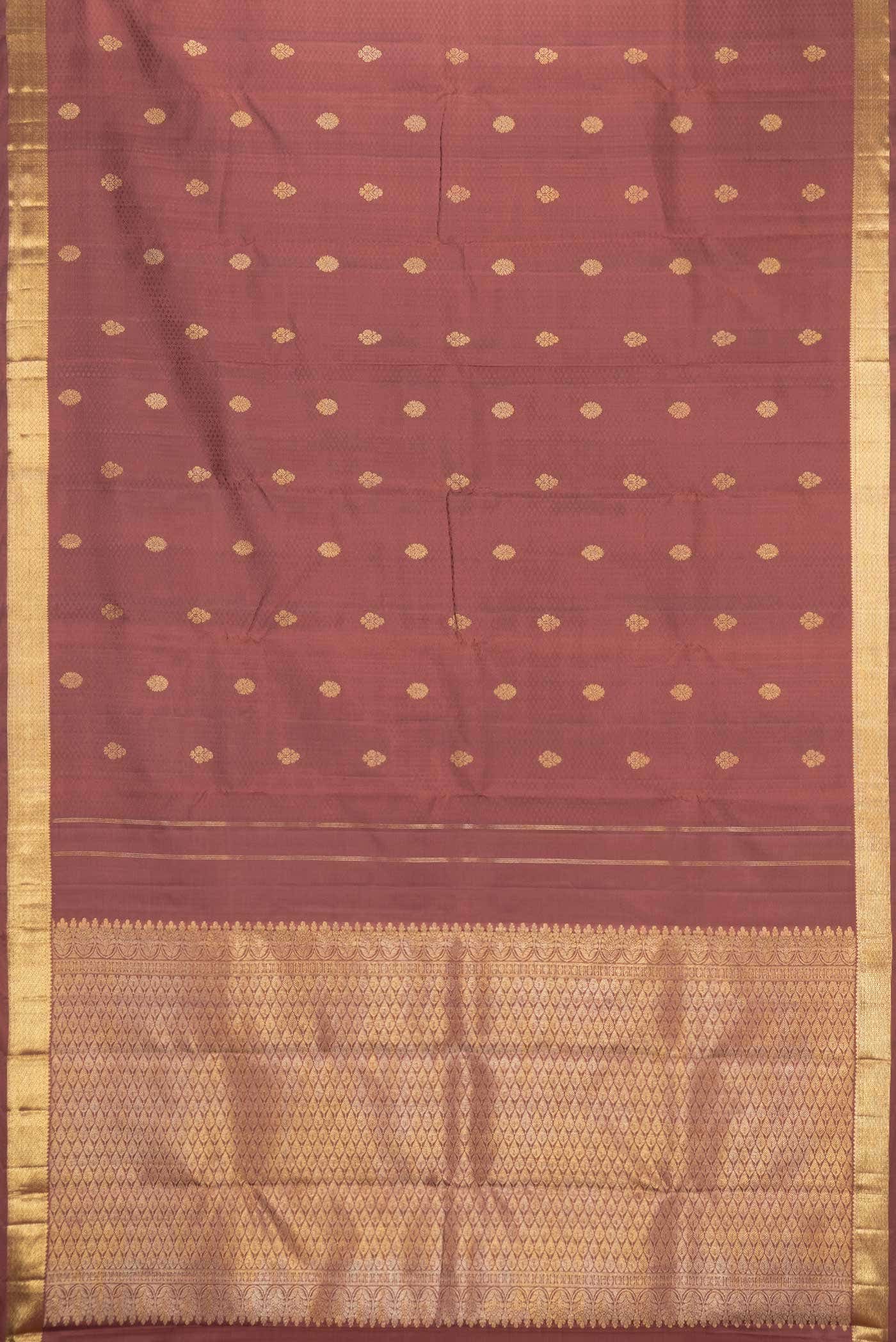 Pure Silk Pure Zari Brown Kanchipuram Saree