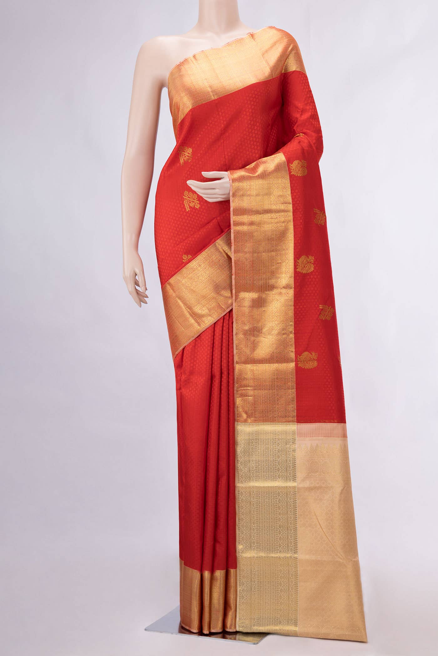 Red Dual Tone Kanchipuram Silk Saree