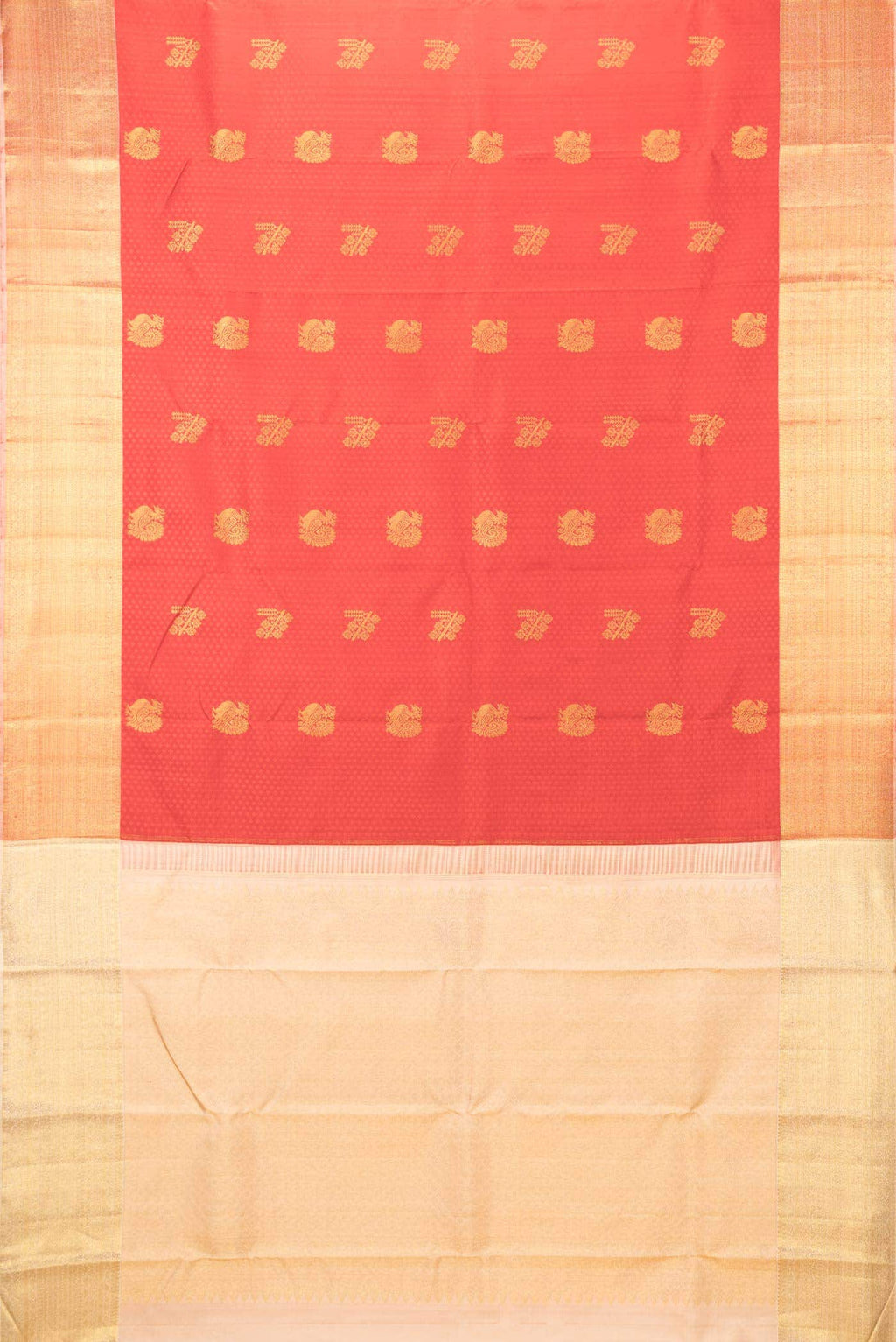 Red Dual Tone Kanchipuram Silk Saree