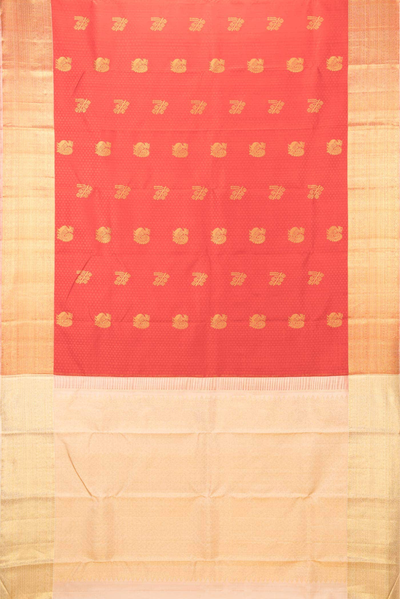 Red Dual Tone Kanchipuram Silk Saree