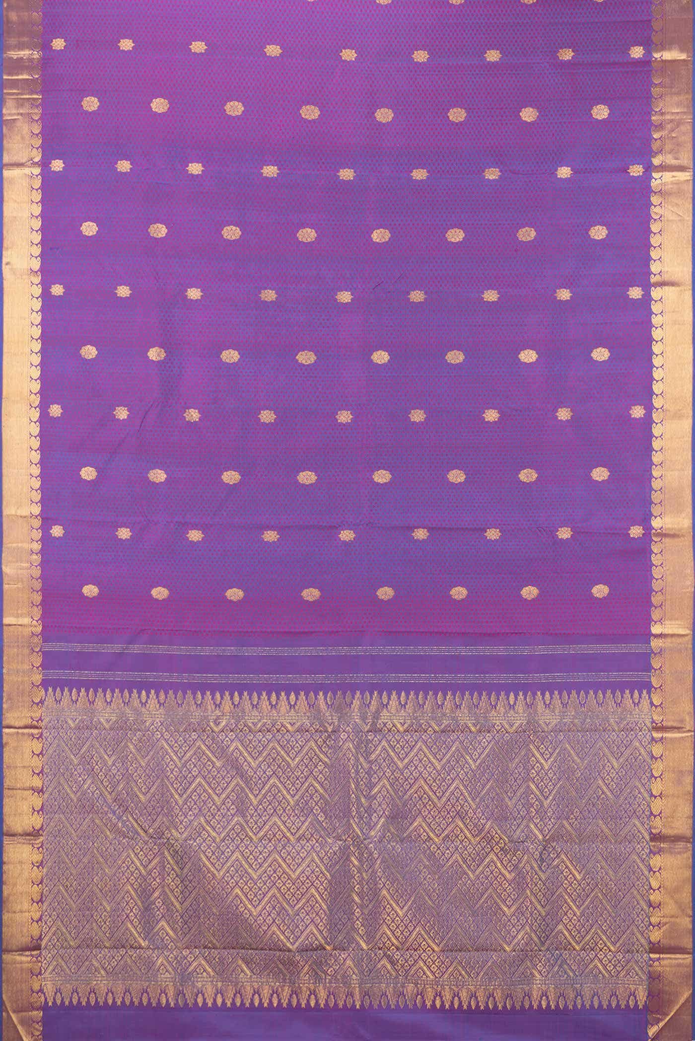 Purple Dual Tone Kanchipuram Silk Saree