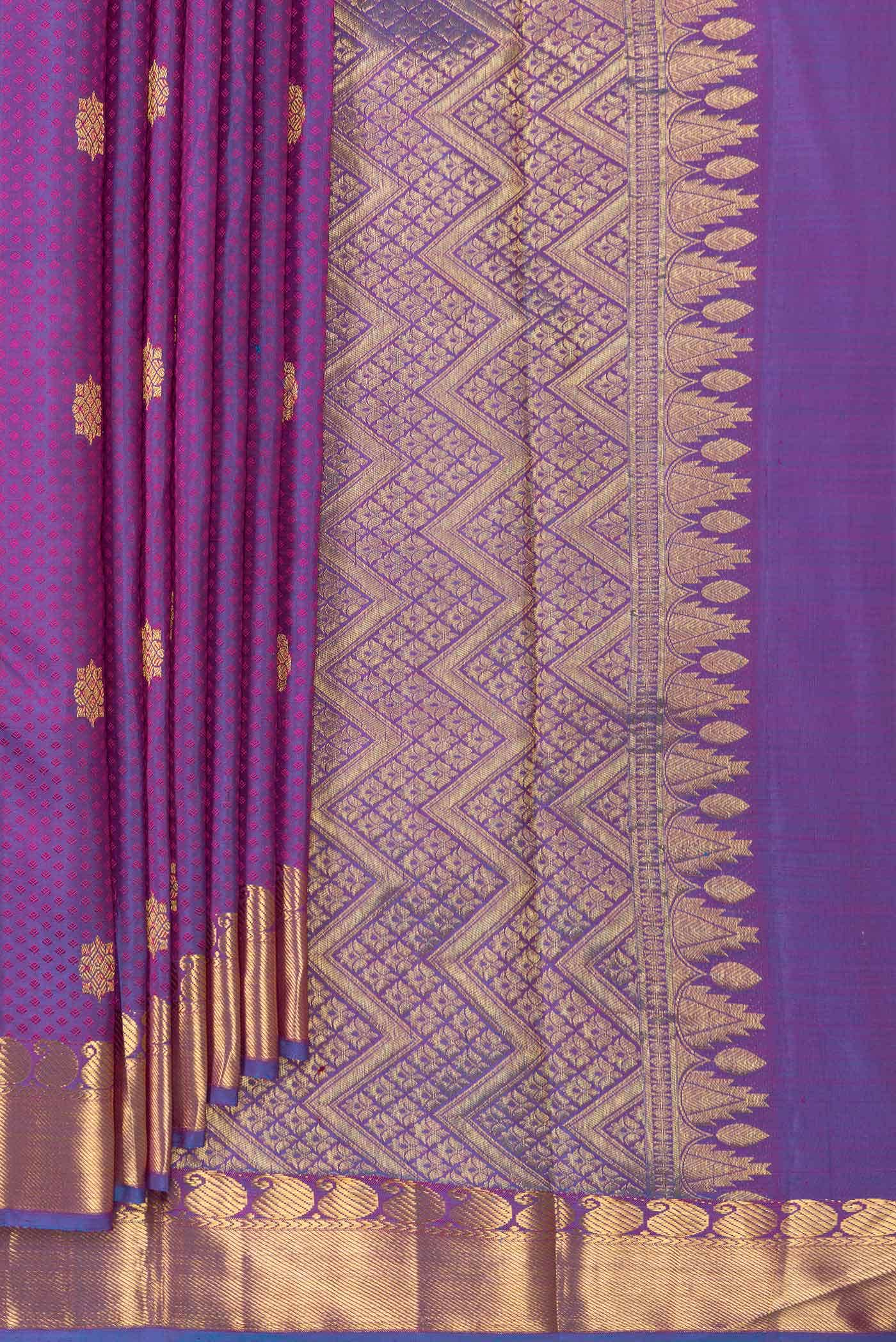 Purple Dual Tone Kanchipuram Silk Saree