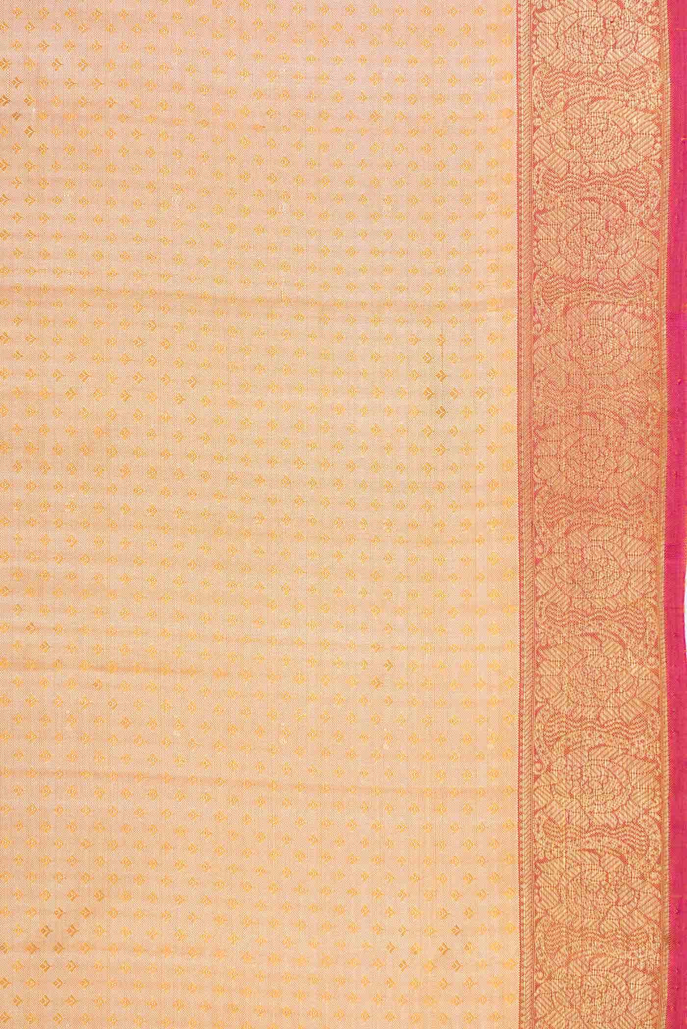 Pure Silk Pure Zari Sandal Dual Tone Kanchipuram Saree