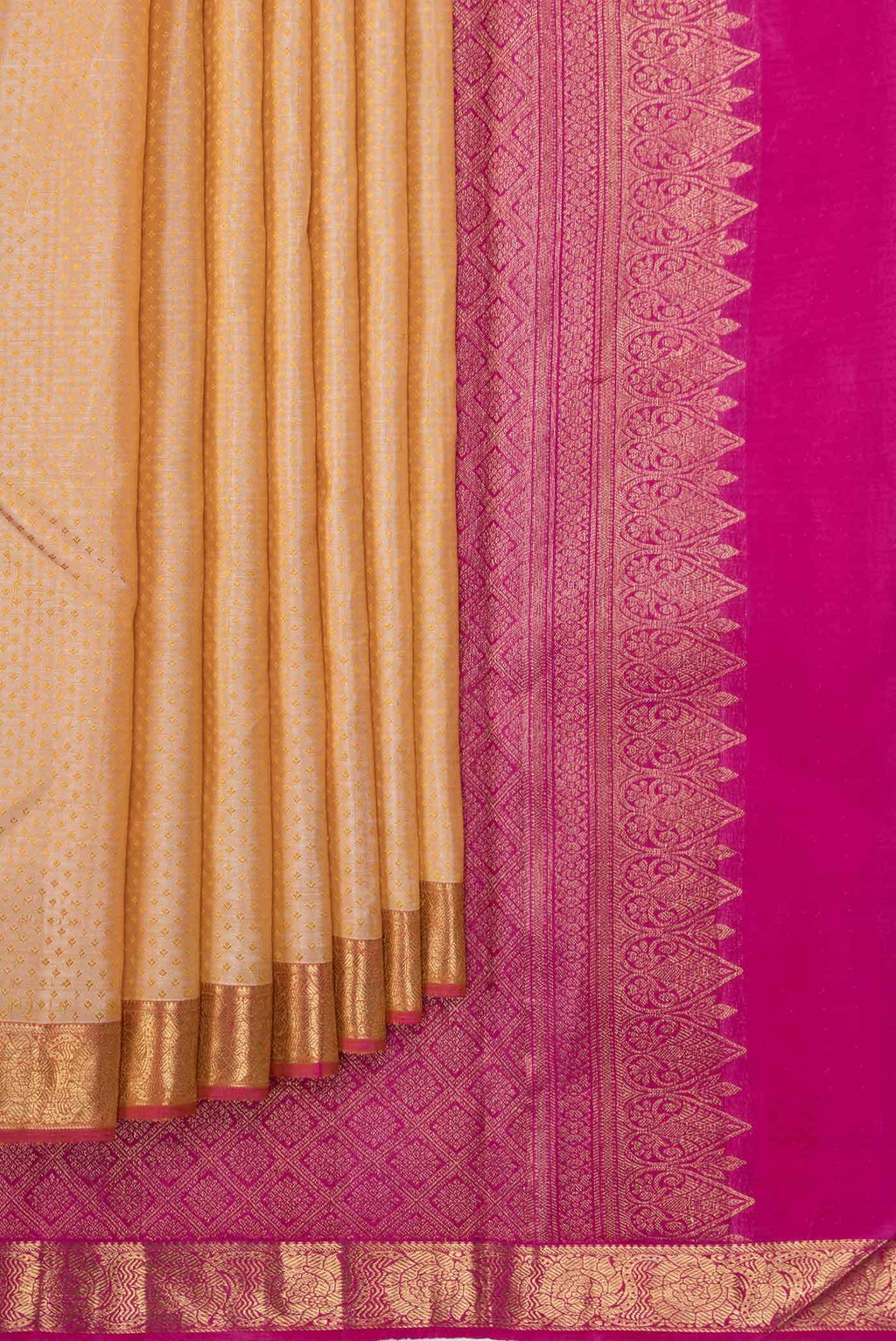 Pure Silk Pure Zari Sandal Dual Tone Kanchipuram Saree