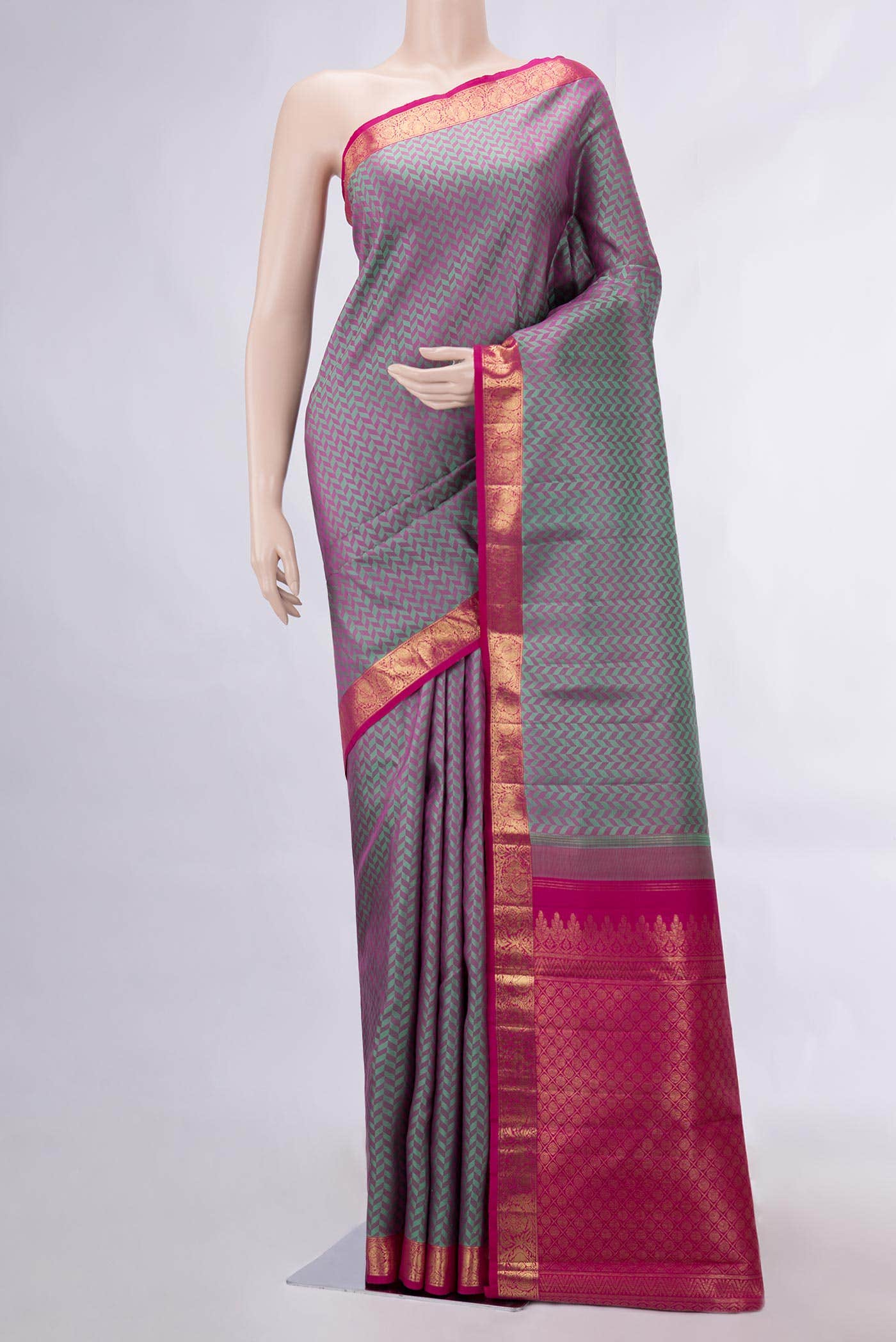 Purple Dual Tone Kanchipuram Silk Saree