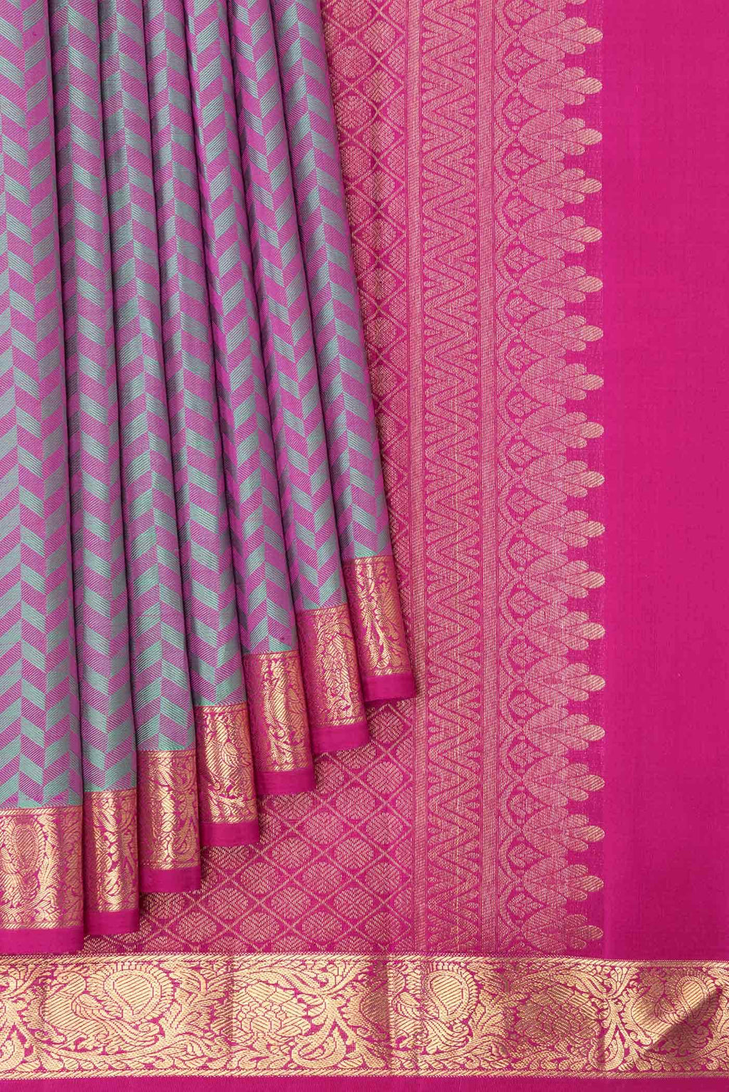 Purple Dual Tone Kanchipuram Silk Saree