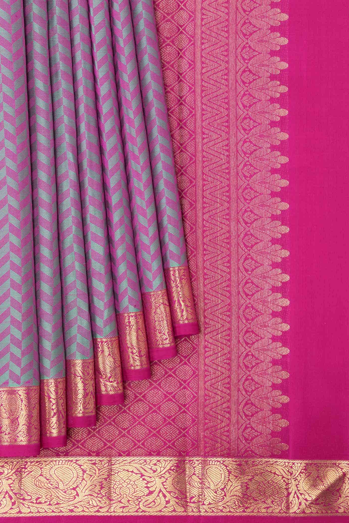 Purple Dual Tone Kanchipuram Silk Saree