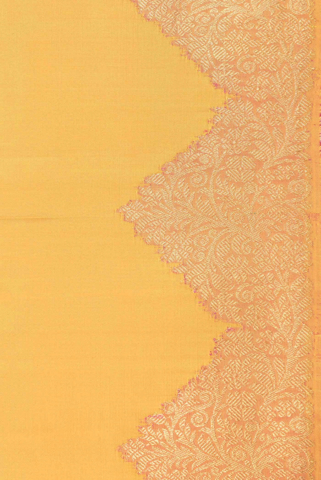 Pure Silk Pure Zari Mustard Kanchipuram Saree