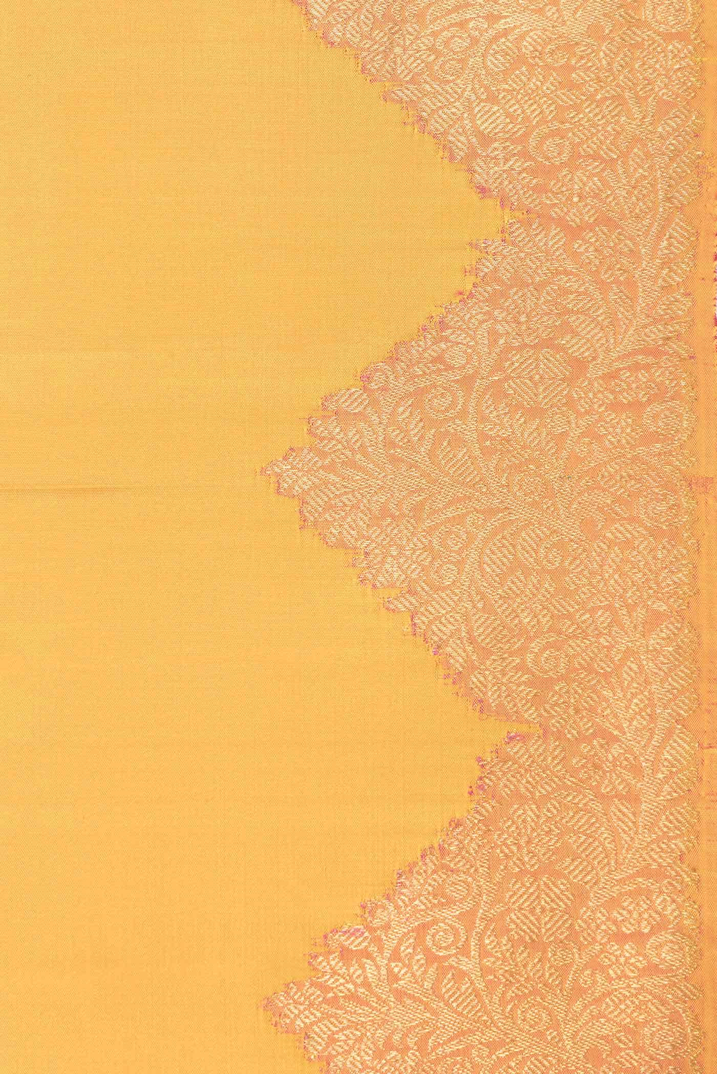 Pure Silk Pure Zari Mustard Kanchipuram Saree