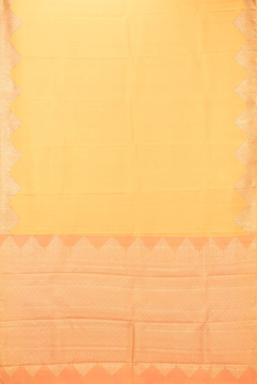 Pure Silk Pure Zari Mustard Kanchipuram Saree