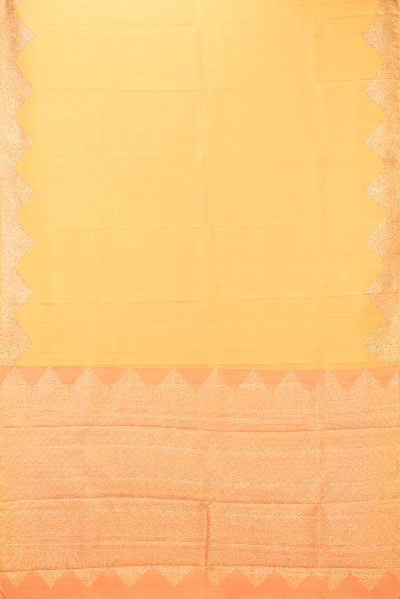 Pure Silk Pure Zari Mustard Kanchipuram Saree