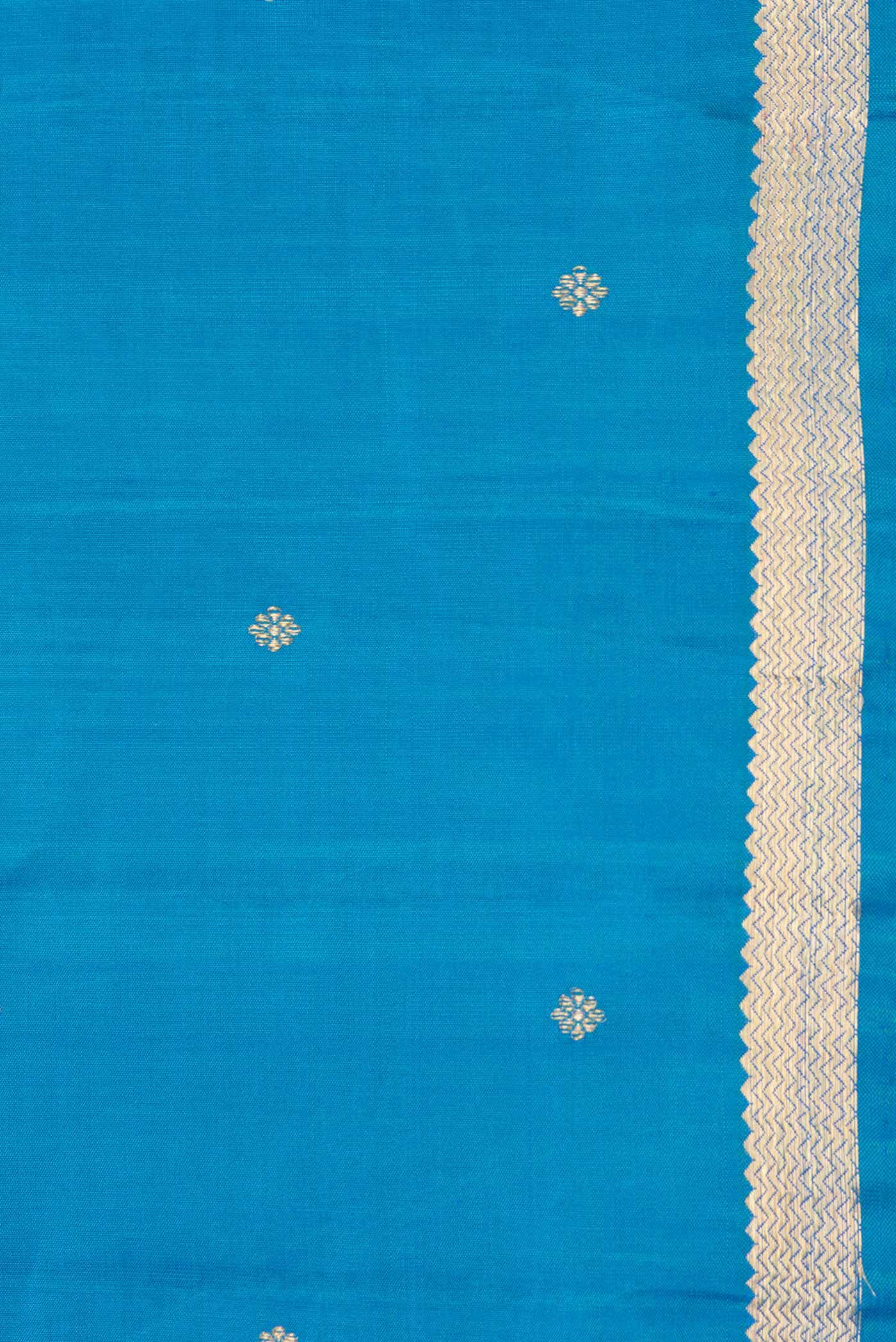 Pure Silk Pure Zari Peacock Blue Dual Tone Kanchipuram Saree