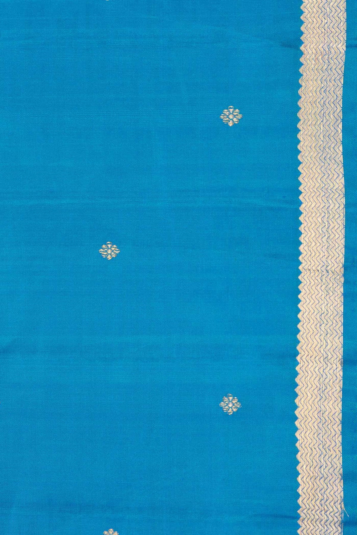 Pure Silk Pure Zari Peacock Blue Dual Tone Kanchipuram Saree