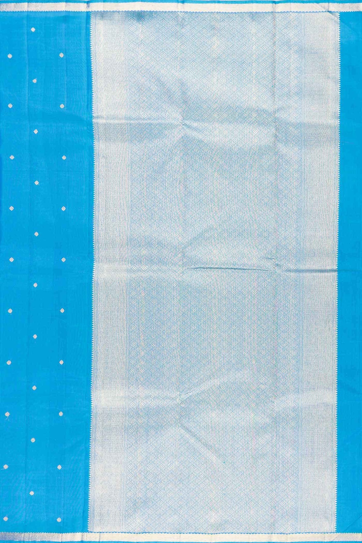 Pure Silk Pure Zari Peacock Blue Dual Tone Kanchipuram Saree