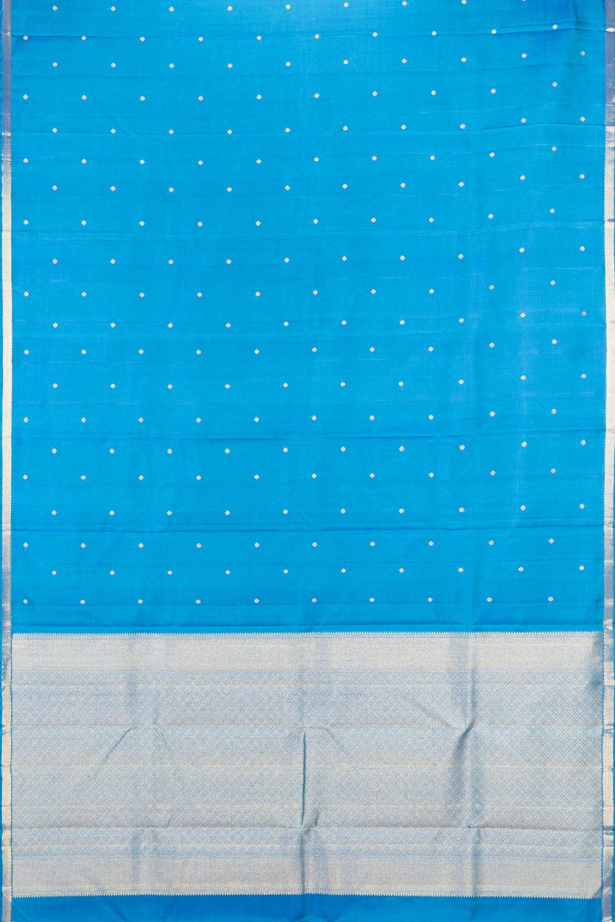 Pure Silk Pure Zari Peacock Blue Dual Tone Kanchipuram Saree