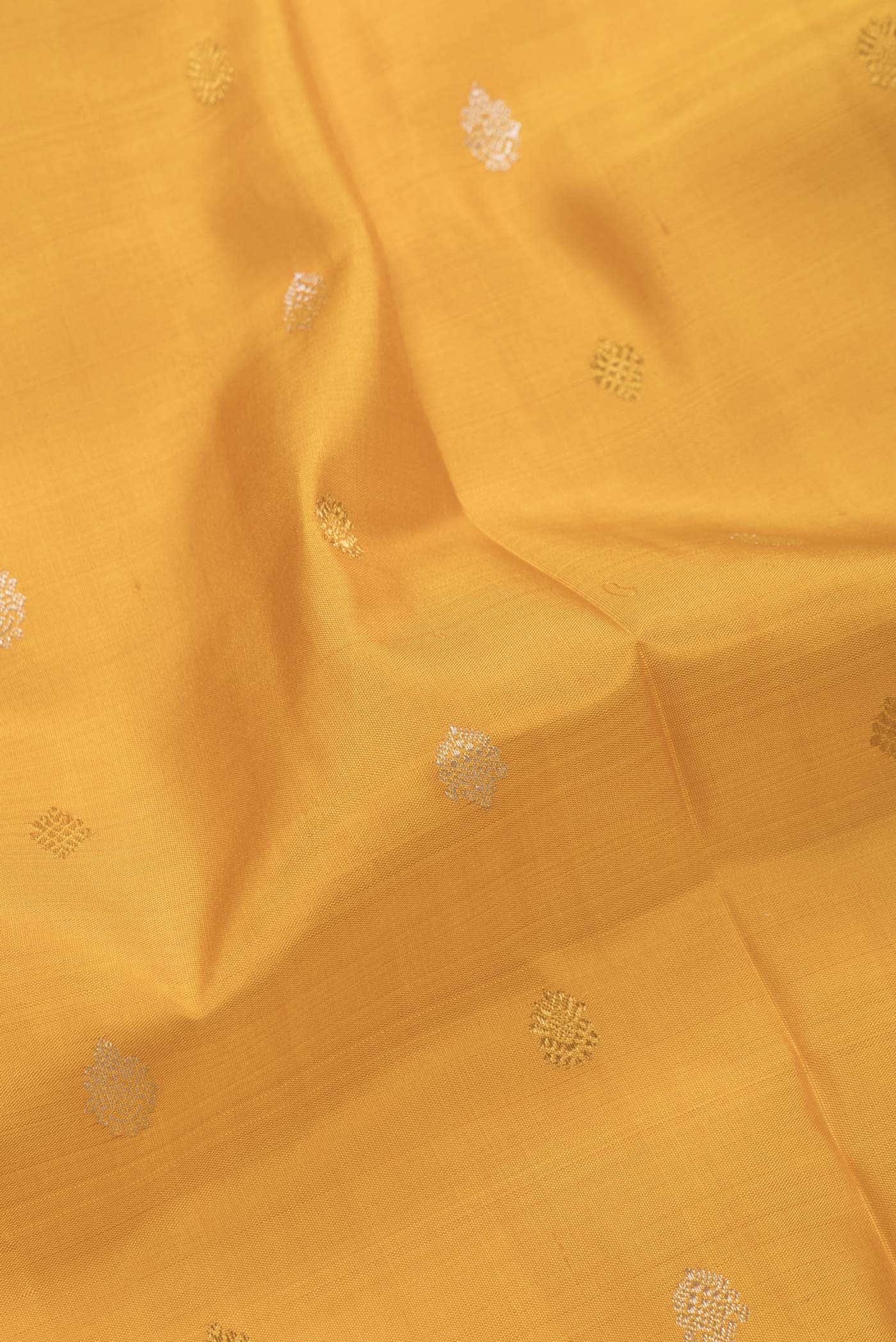 Pure Silk Pure Zari Yellow Dual Tone Kanchipuram Saree