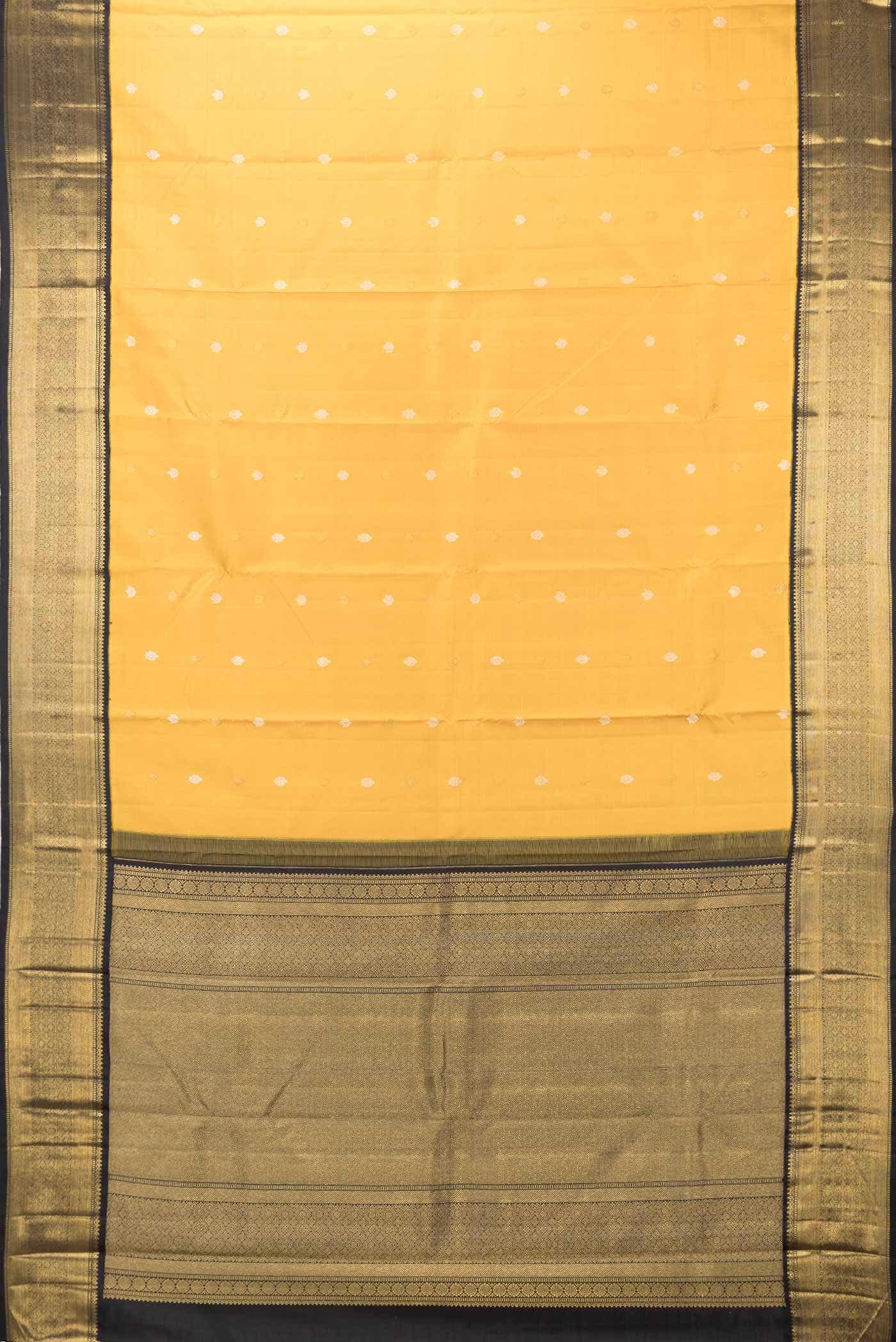 Pure Silk Pure Zari Yellow Dual Tone Kanchipuram Saree