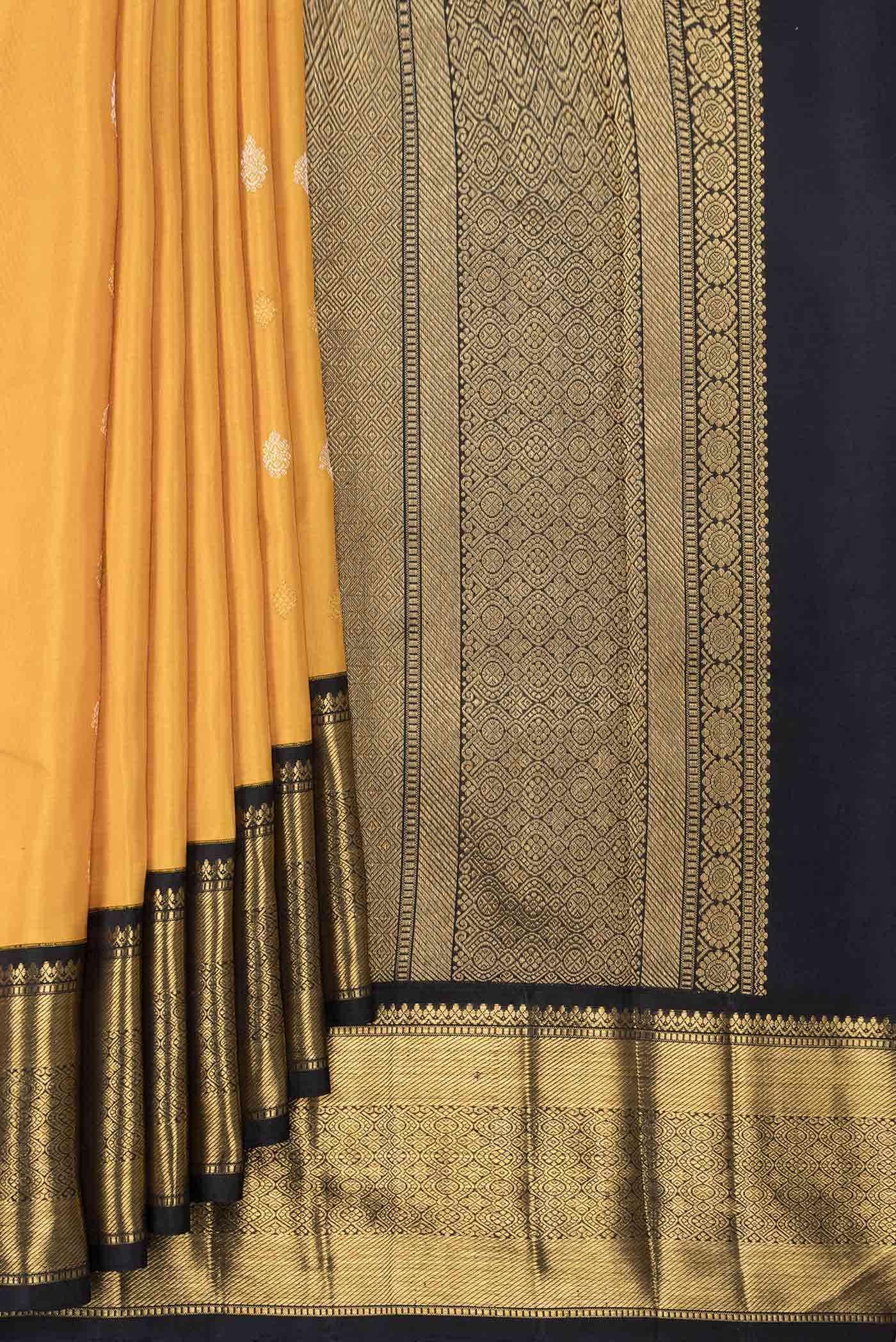 Pure Silk Pure Zari Yellow Dual Tone Kanchipuram Saree