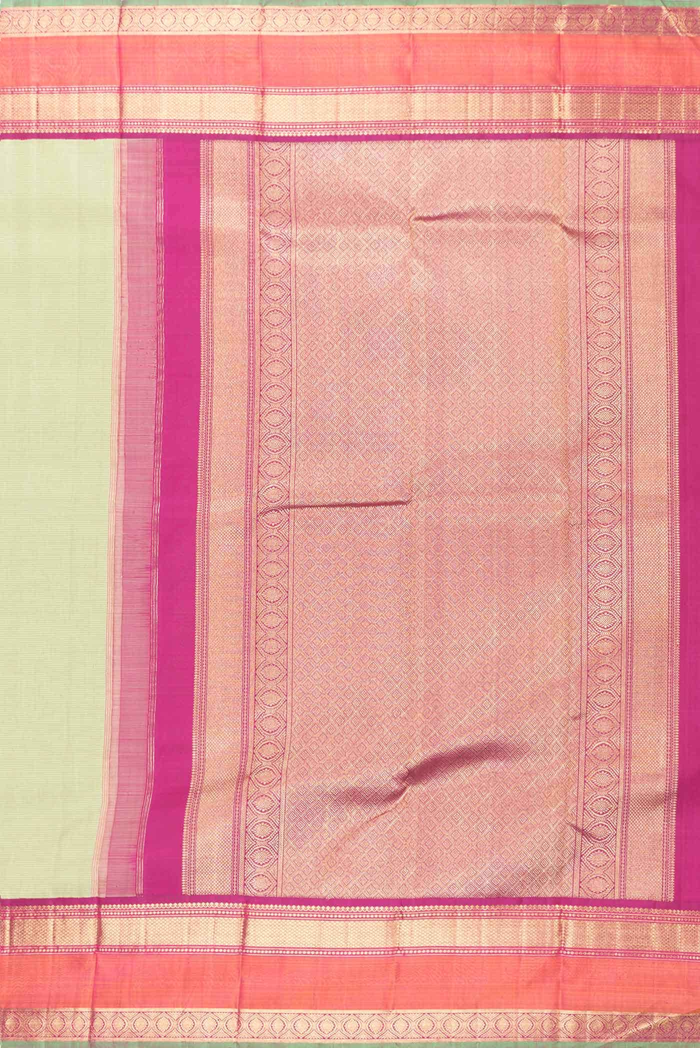 Pure Silk Pure Zari Light Green Dual Tone Kanchipuram Saree