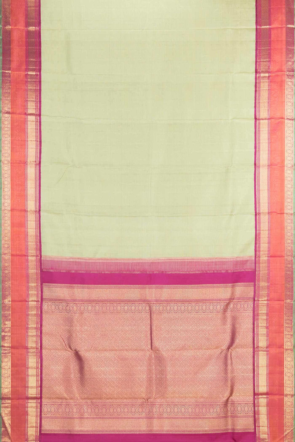 Pure Silk Pure Zari Light Green Dual Tone Kanchipuram Saree