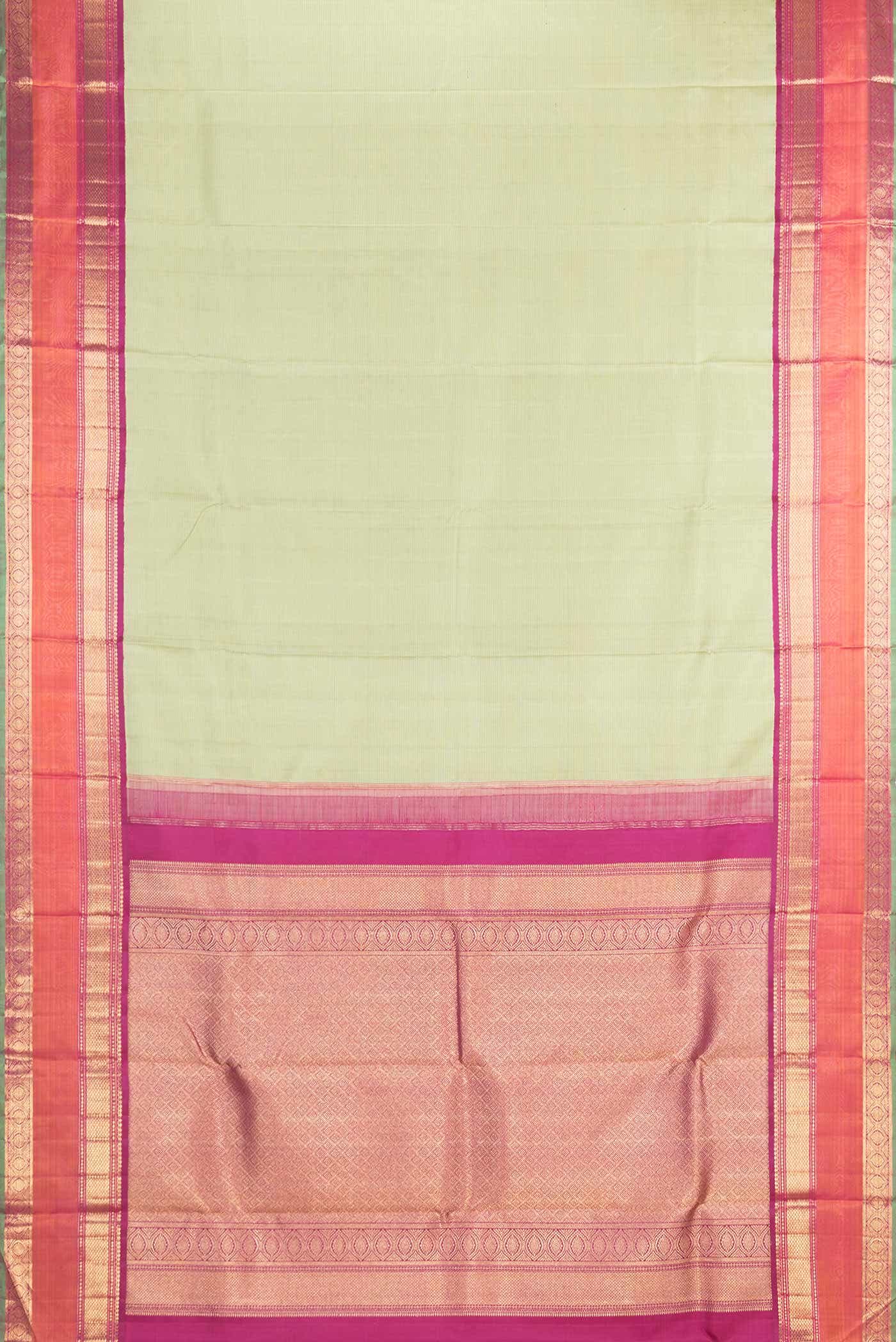 Pure Silk Pure Zari Light Green Dual Tone Kanchipuram Saree
