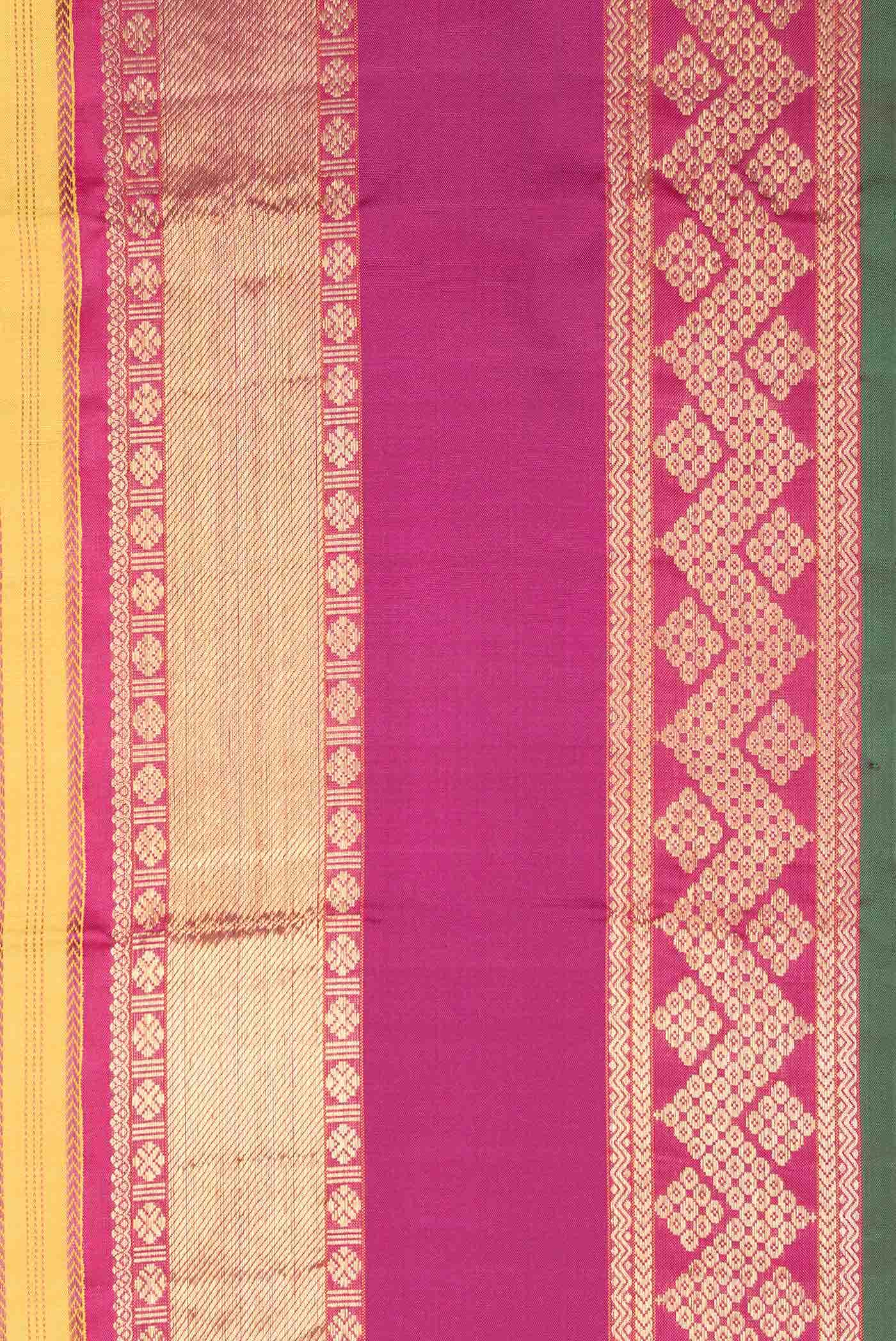 Pure Silk Pure Zari Mustard Kanchipuram Saree