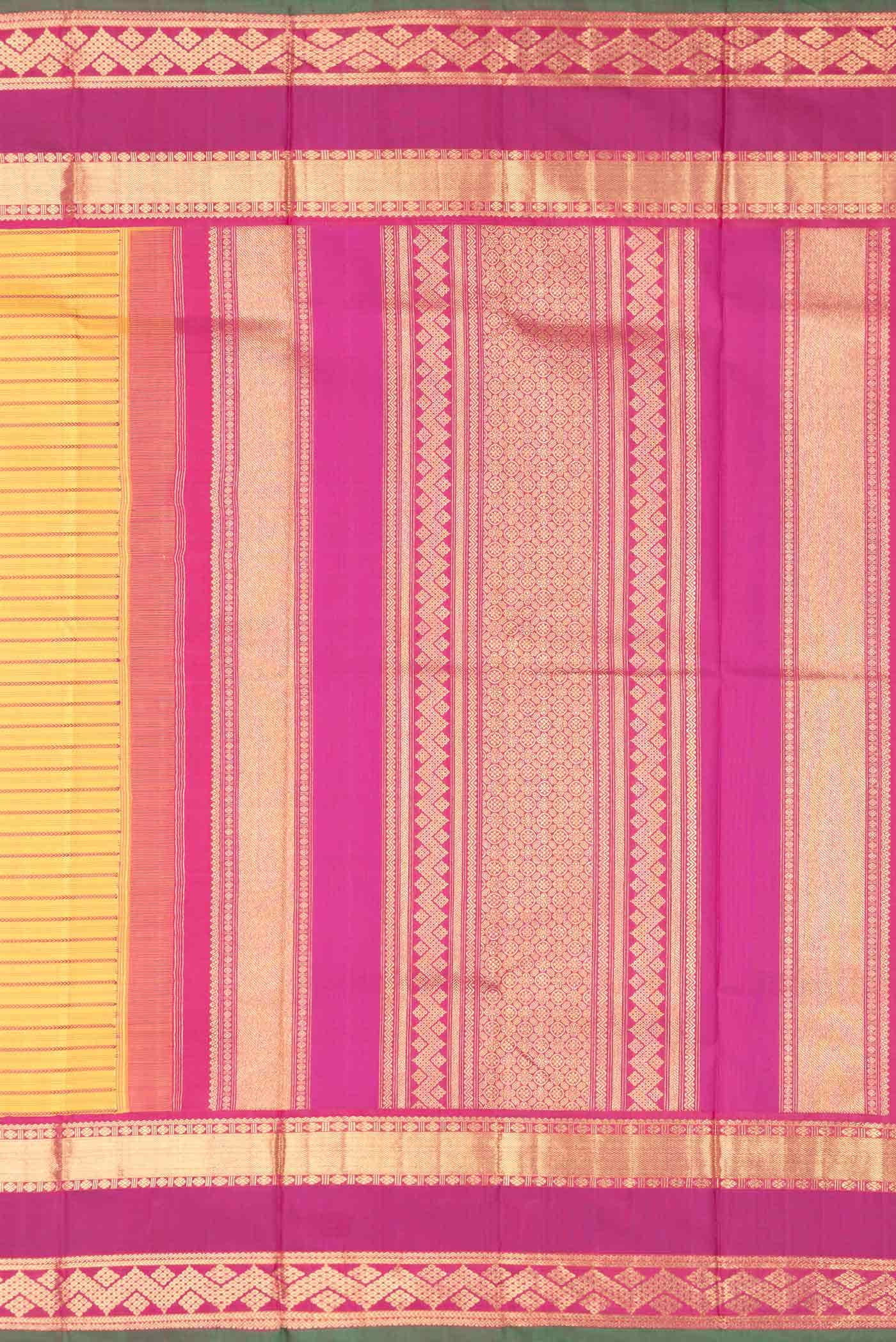 Pure Silk Pure Zari Mustard Kanchipuram Saree