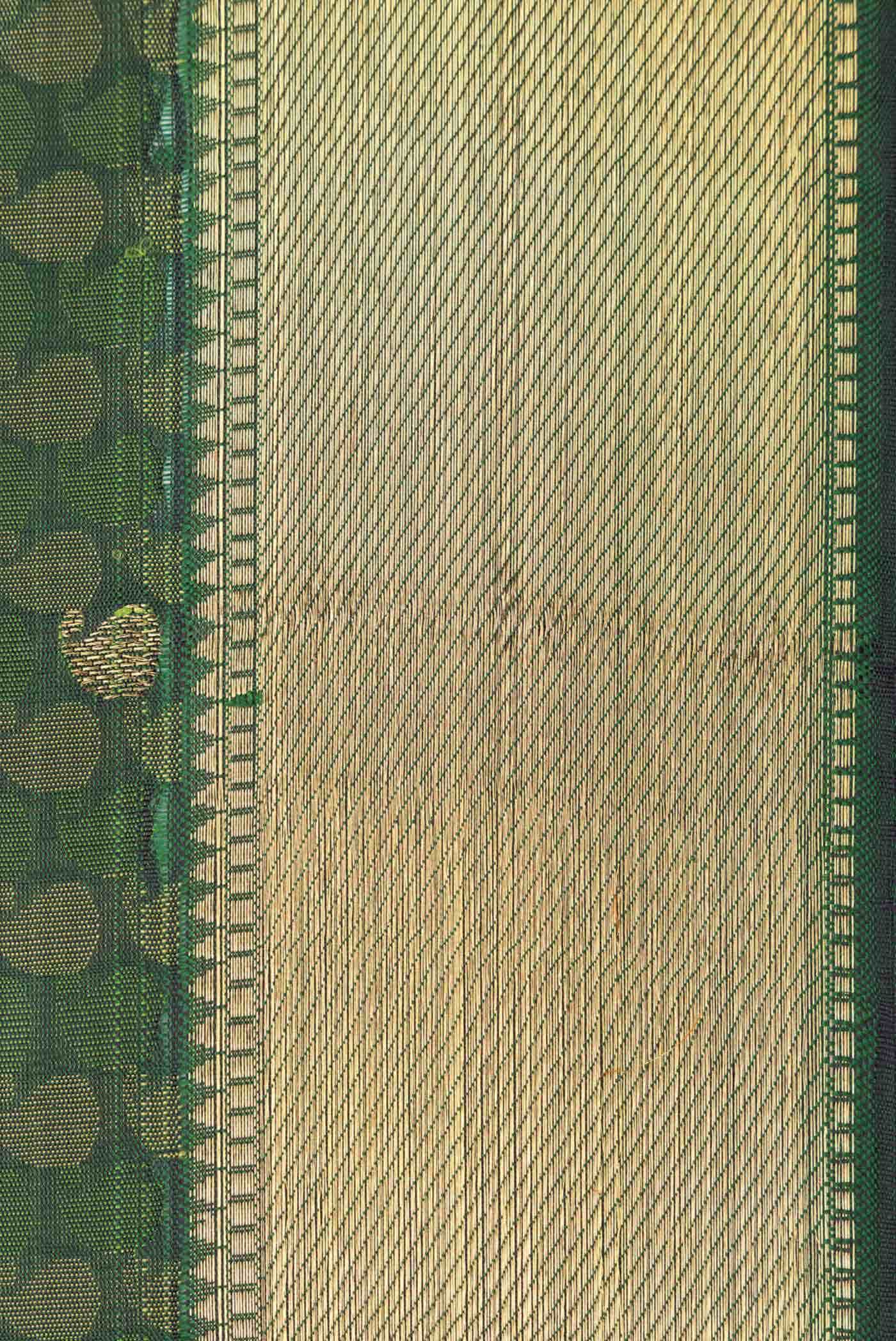 Pure Silk Pure Zari Bottle Green Dual Tone Kanchipuram Saree