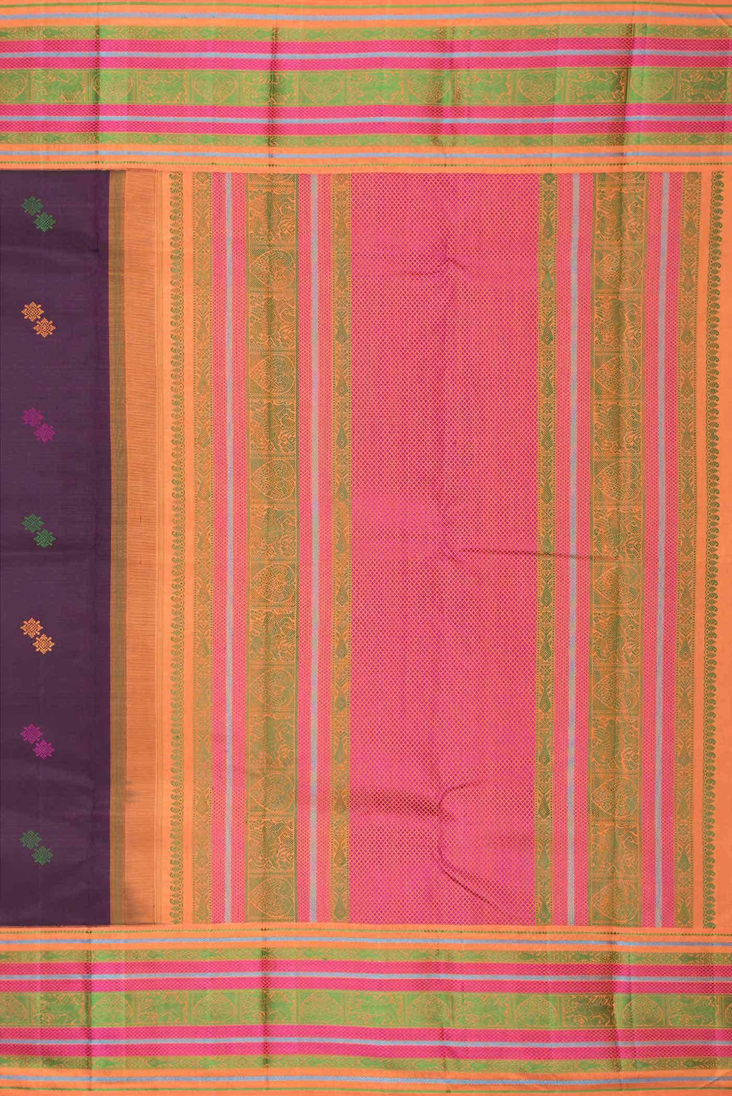 Burgundy Dual Tone Kanchipuram Silk Saree