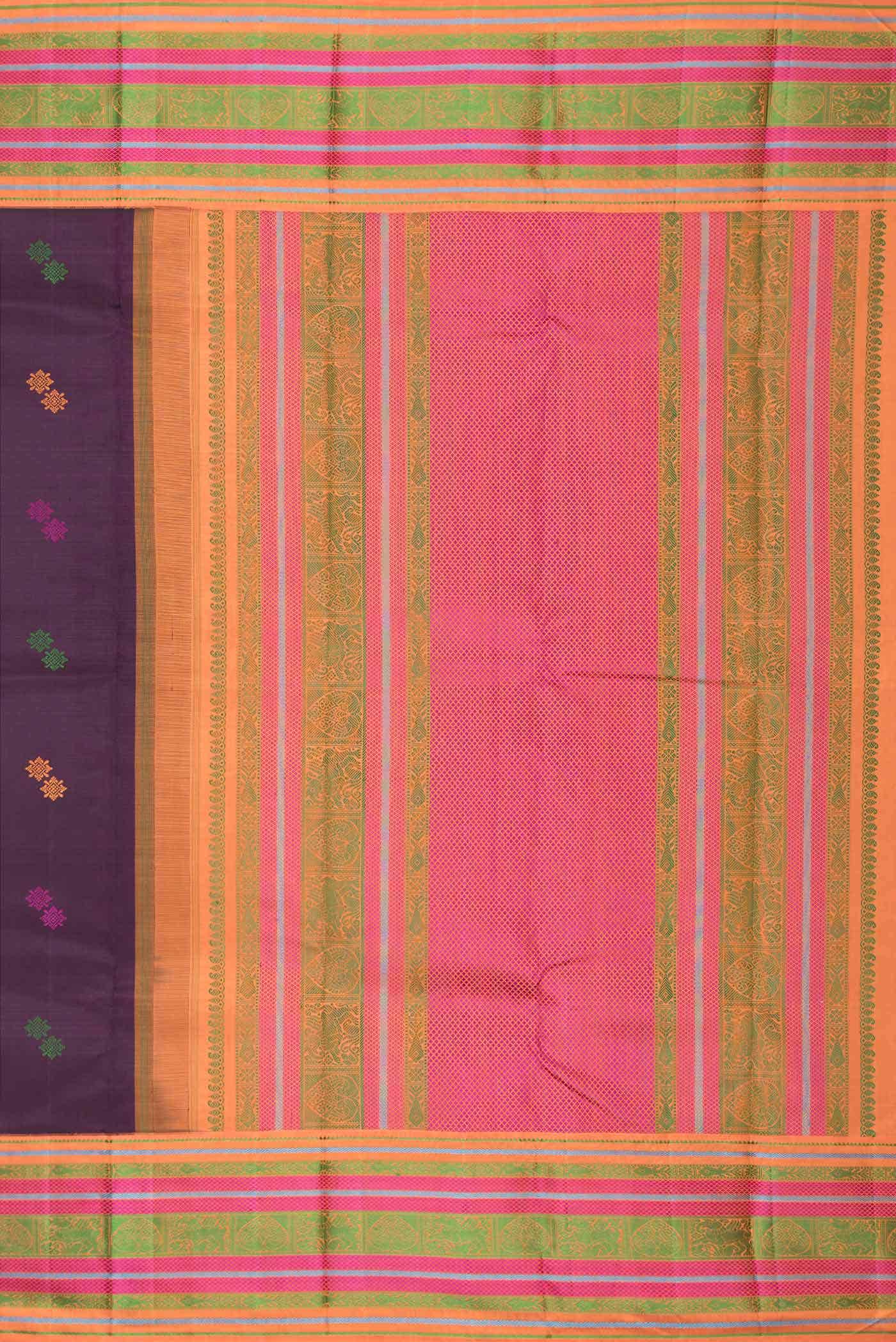 Burgundy Dual Tone Kanchipuram Silk Saree
