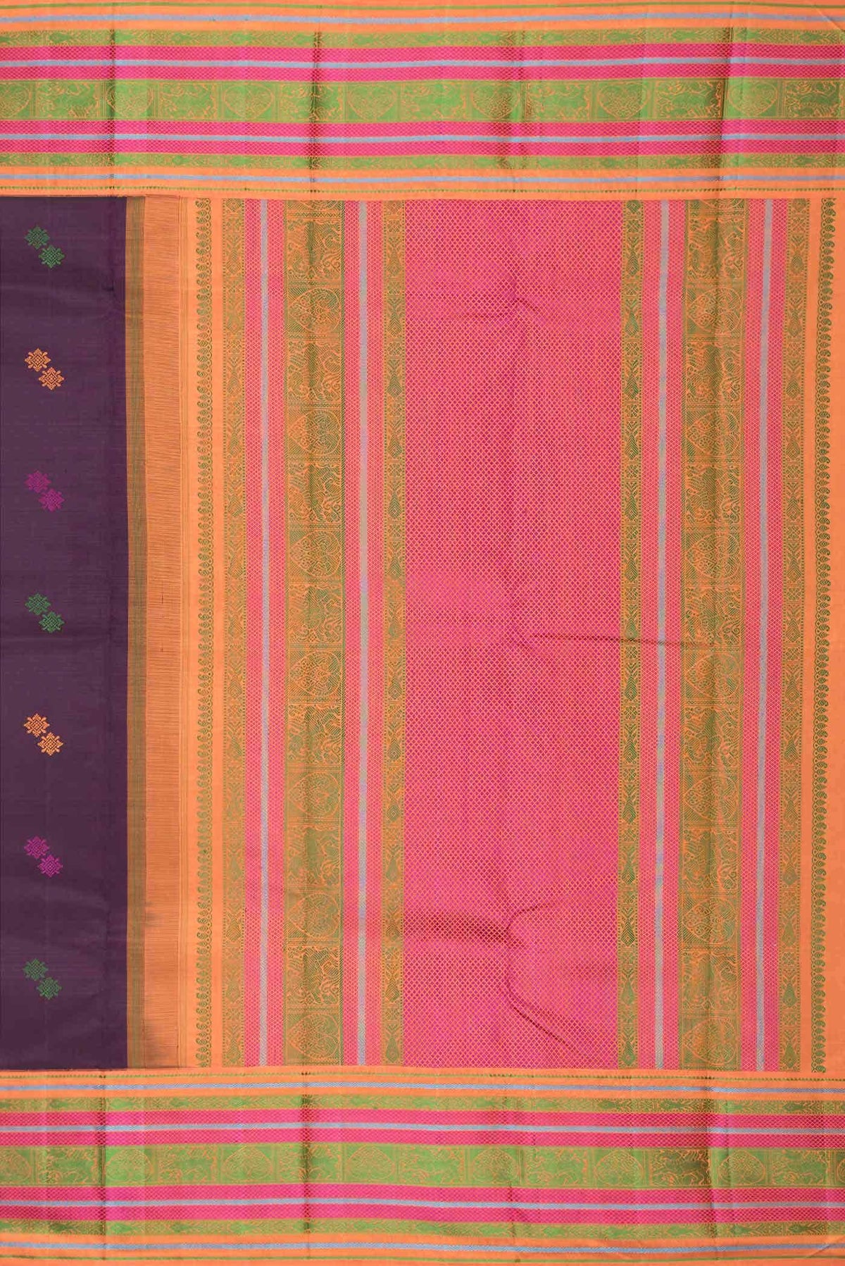Burgundy Dual Tone Kanchipuram Silk Saree