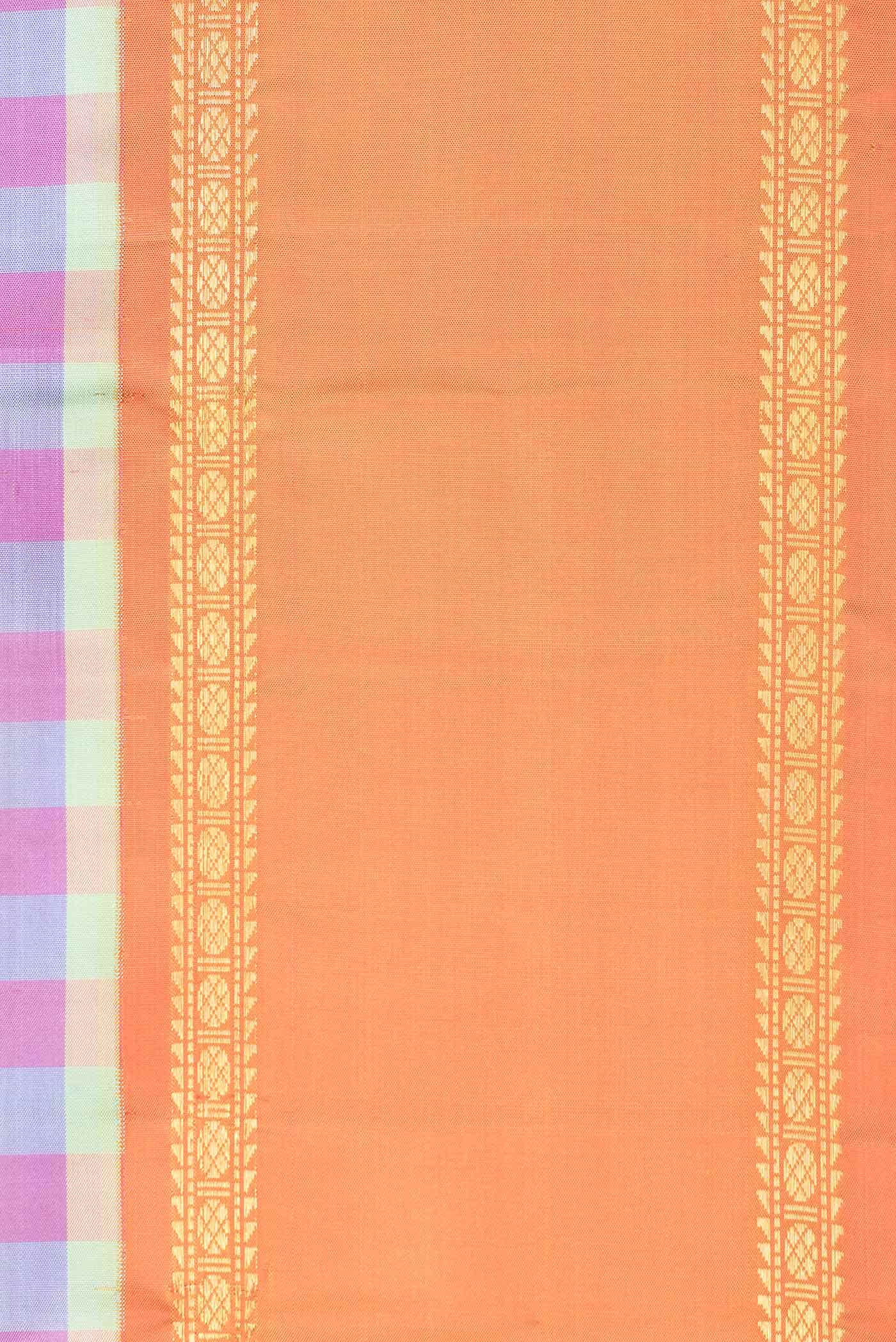 Pure Silk Pure Zari Lavender Purple and Sea Green Dual Tone Kanchipuram Saree
