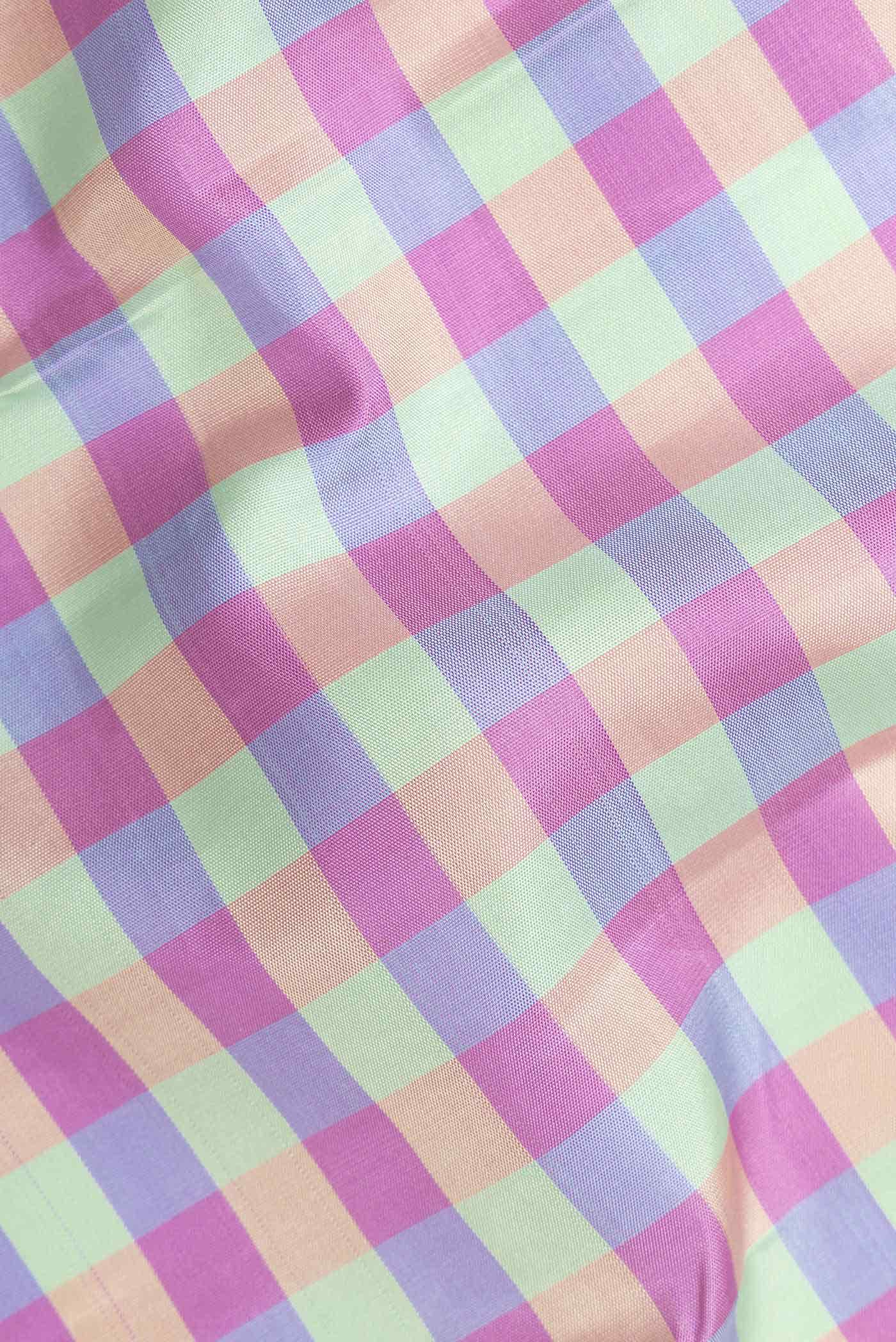 Pure Silk Pure Zari Lavender Purple and Sea Green Dual Tone Kanchipuram Saree