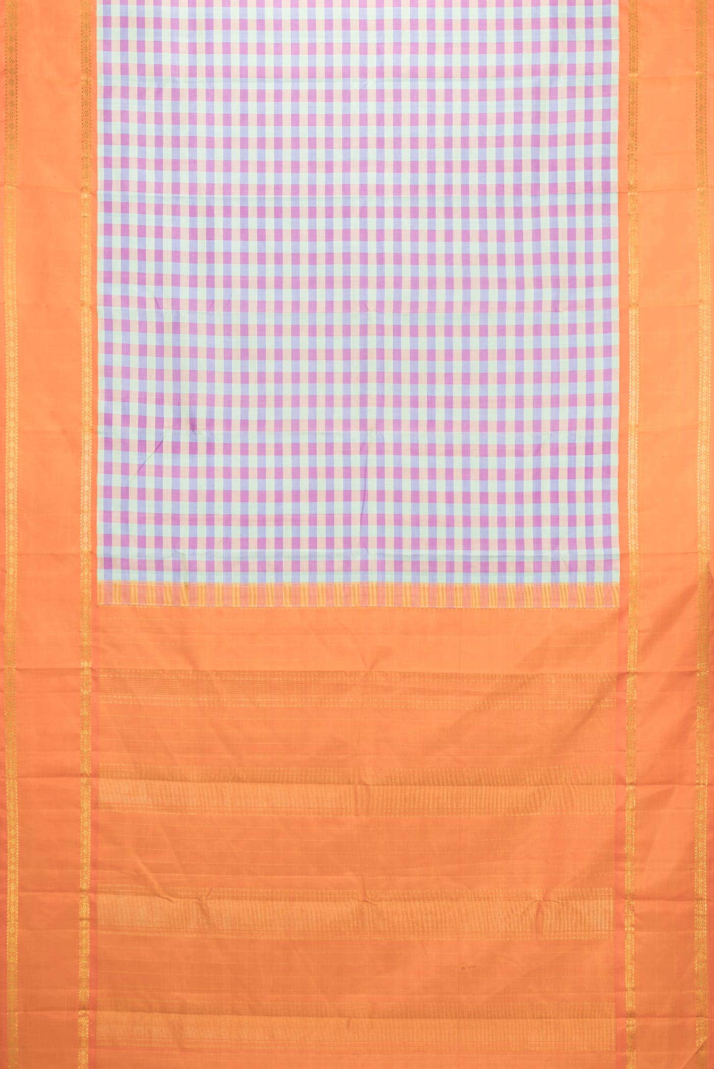 Pure Silk Pure Zari Lavender Purple and Sea Green Dual Tone Kanchipuram Saree