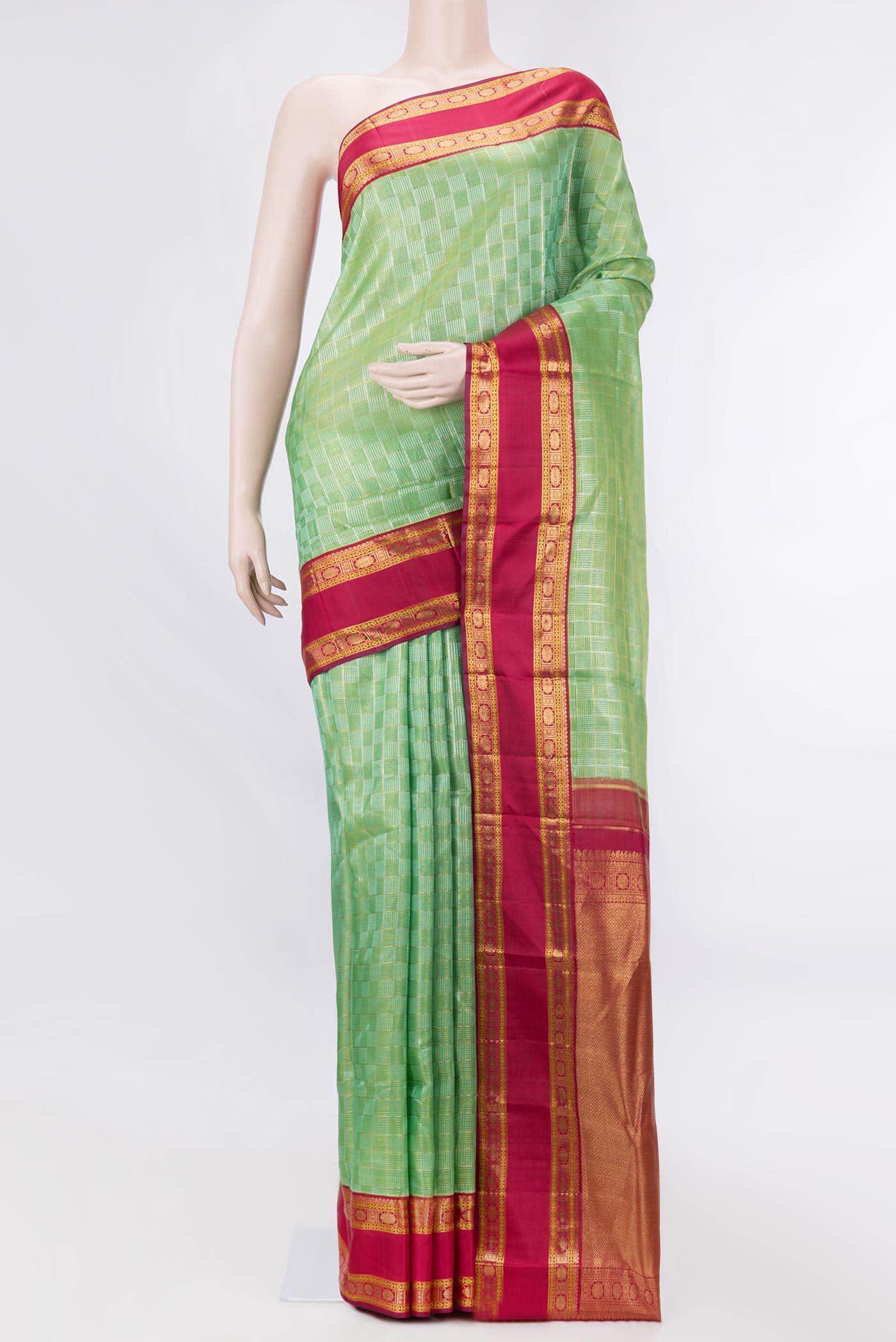 Green Dual Tone Kanchipuram Silk Saree