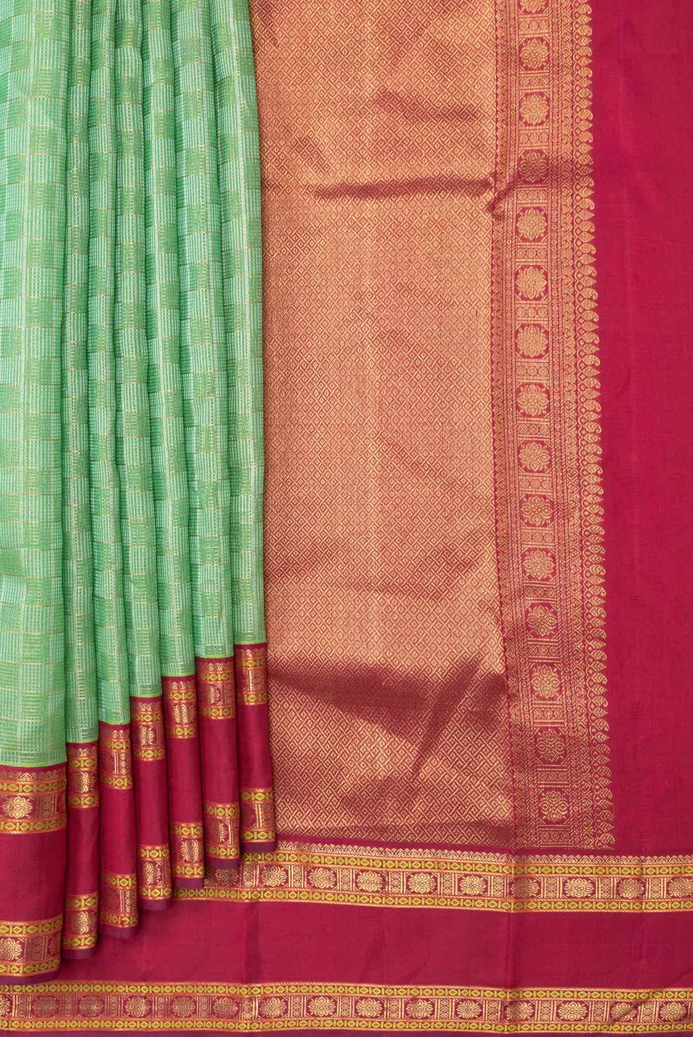 Green Dual Tone Kanchipuram Silk Saree