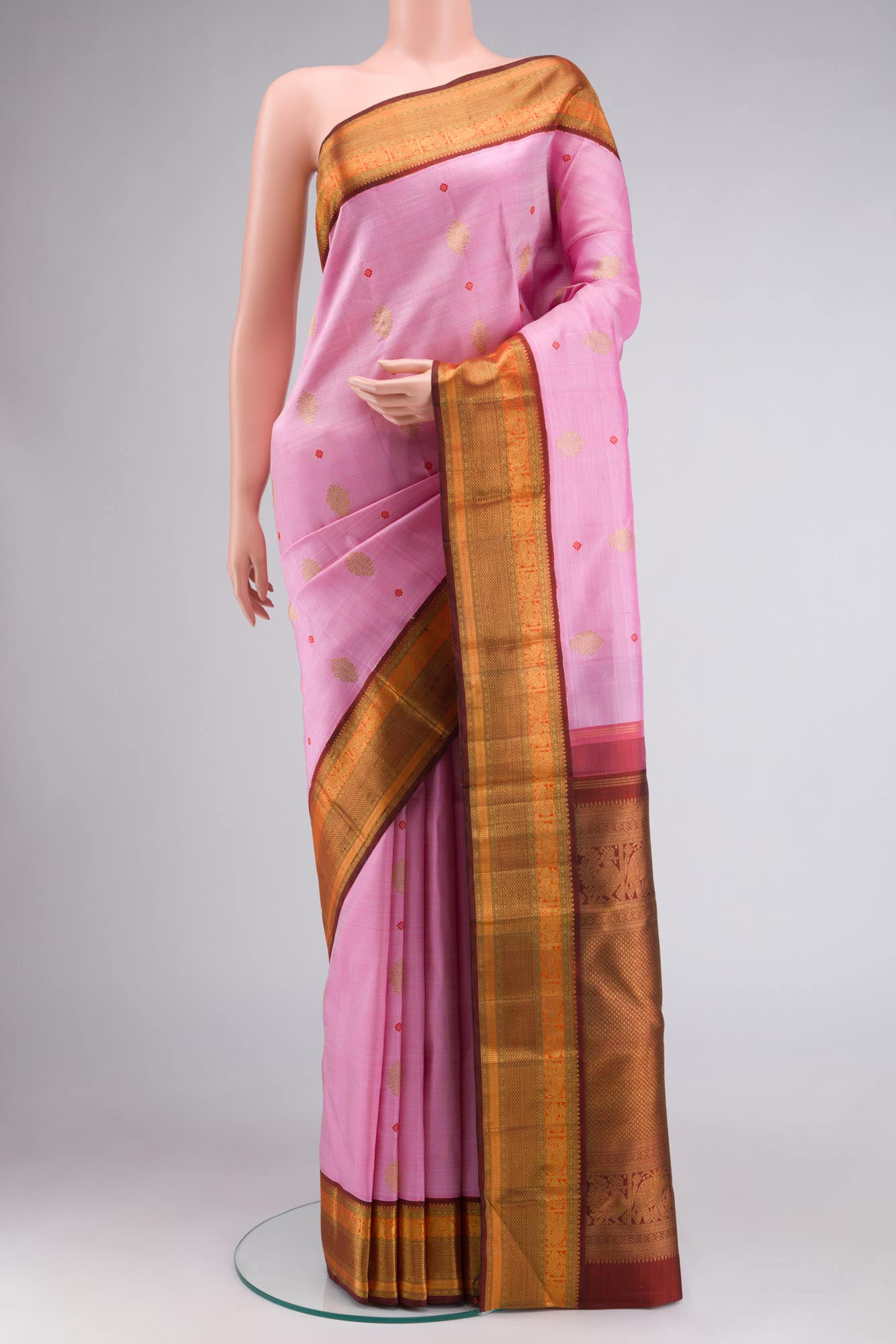 Pink Kanchipuram Silk Saree