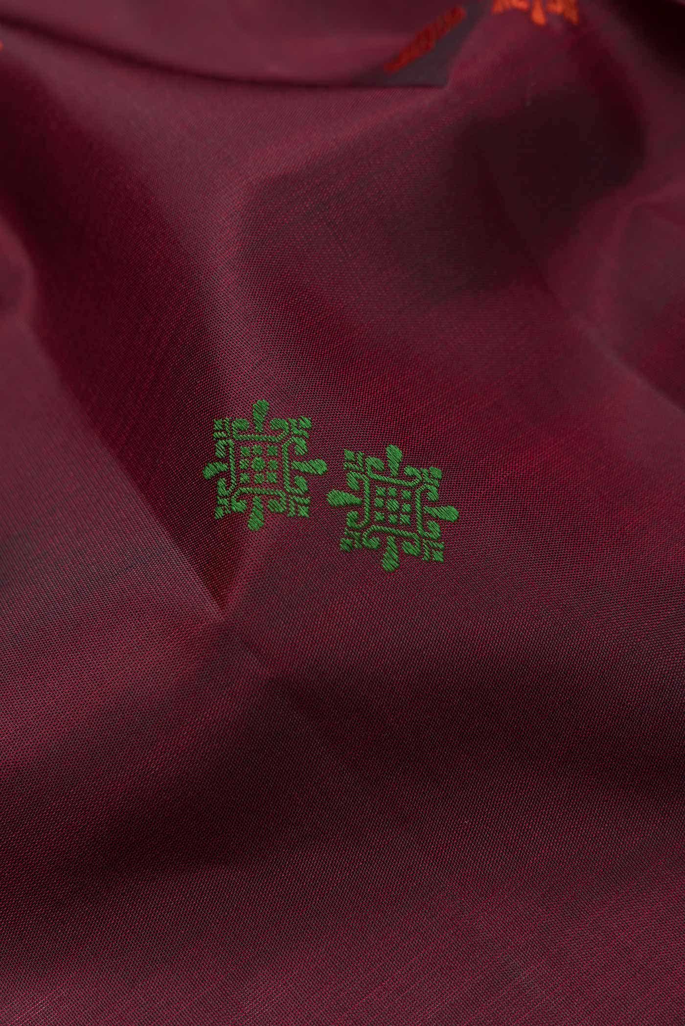 Maroon Kanchipuram Silk Saree