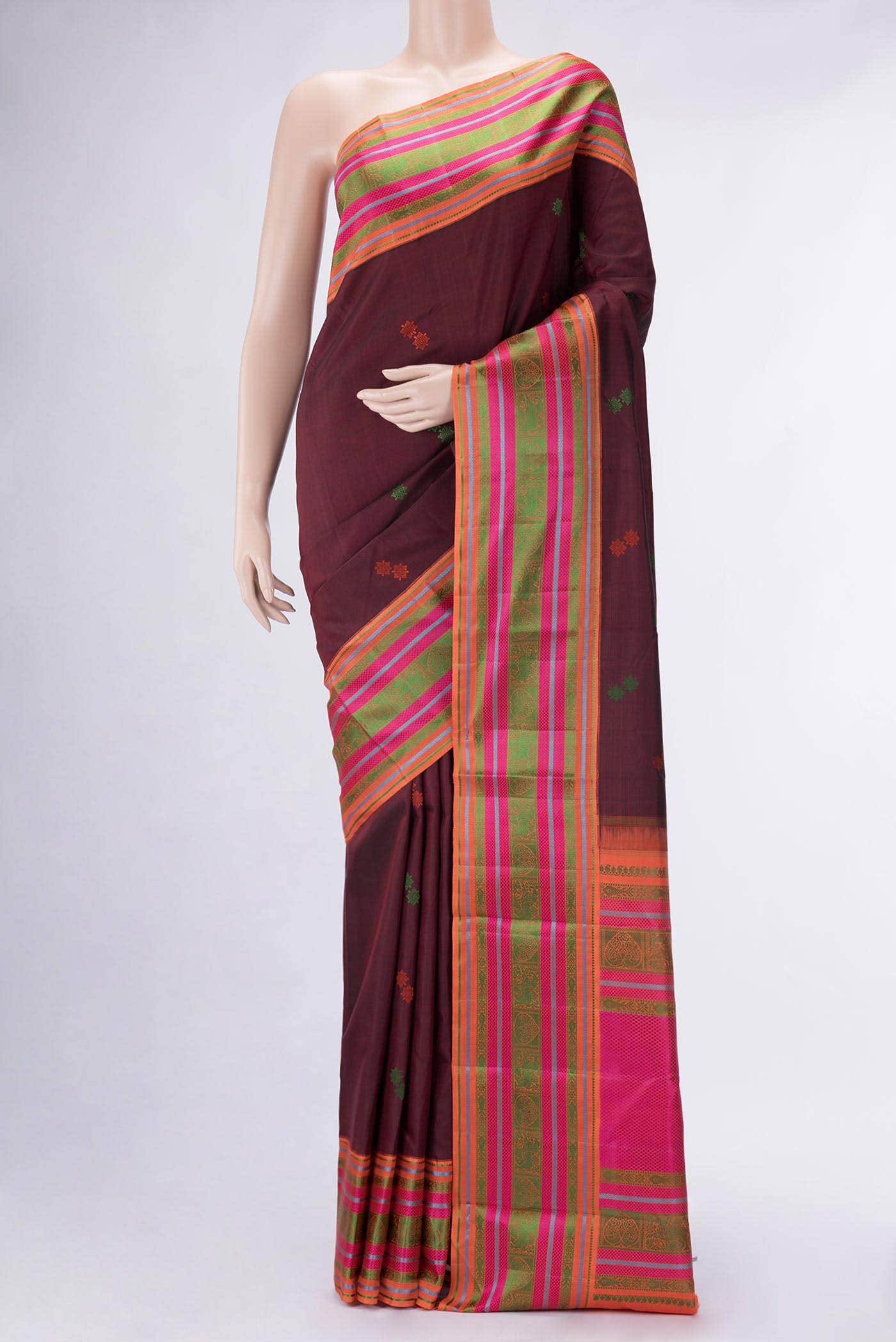 Maroon Kanchipuram Silk Saree