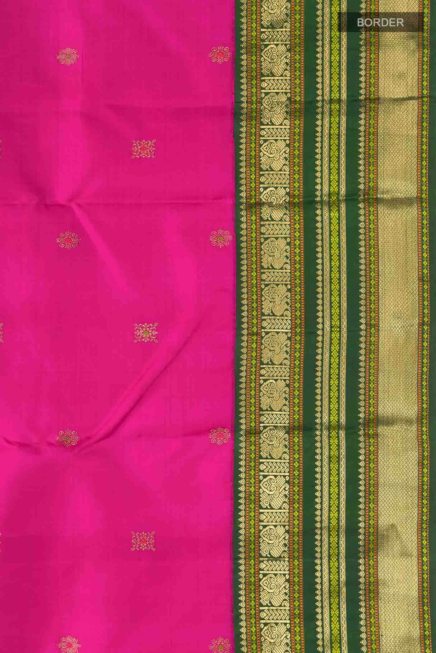 Pure Silk Pure Zari Pink Kanchipuram Saree