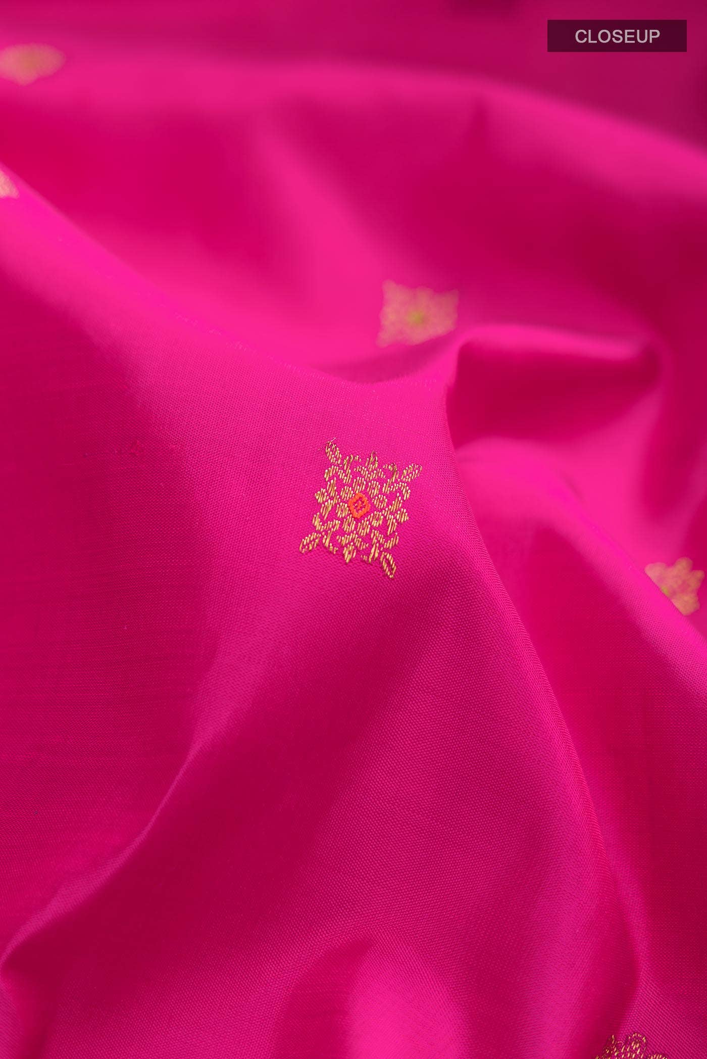 Pure Silk Pure Zari Pink Kanchipuram Saree
