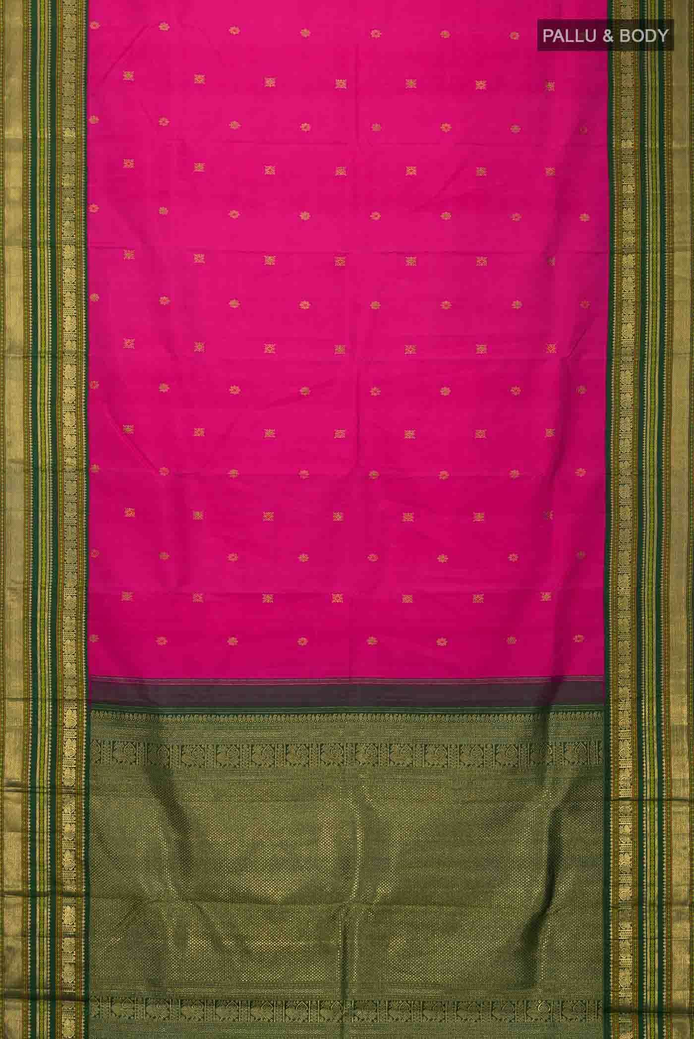 Pure Silk Pure Zari Pink Kanchipuram Saree