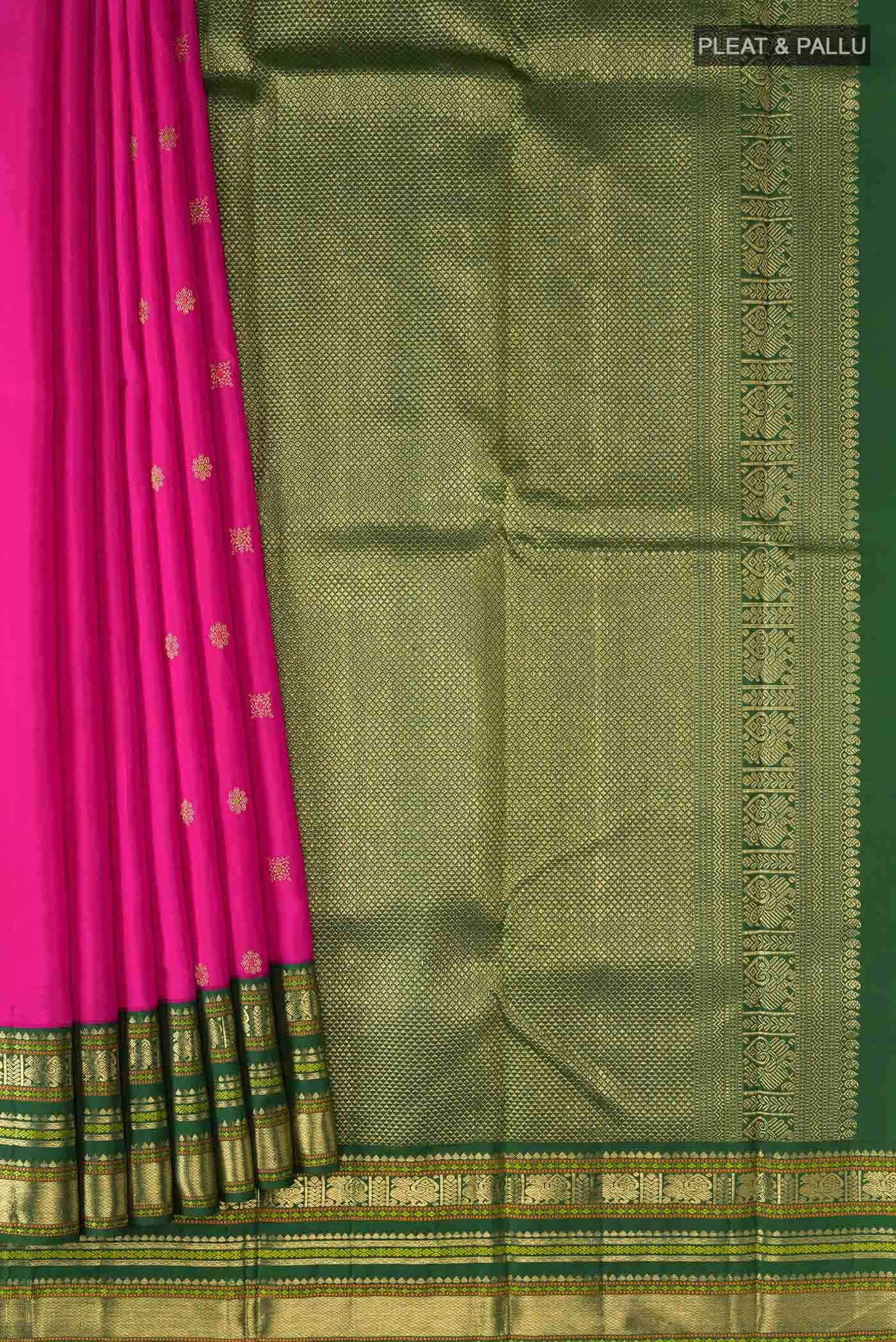 Pure Silk Pure Zari Pink Kanchipuram Saree
