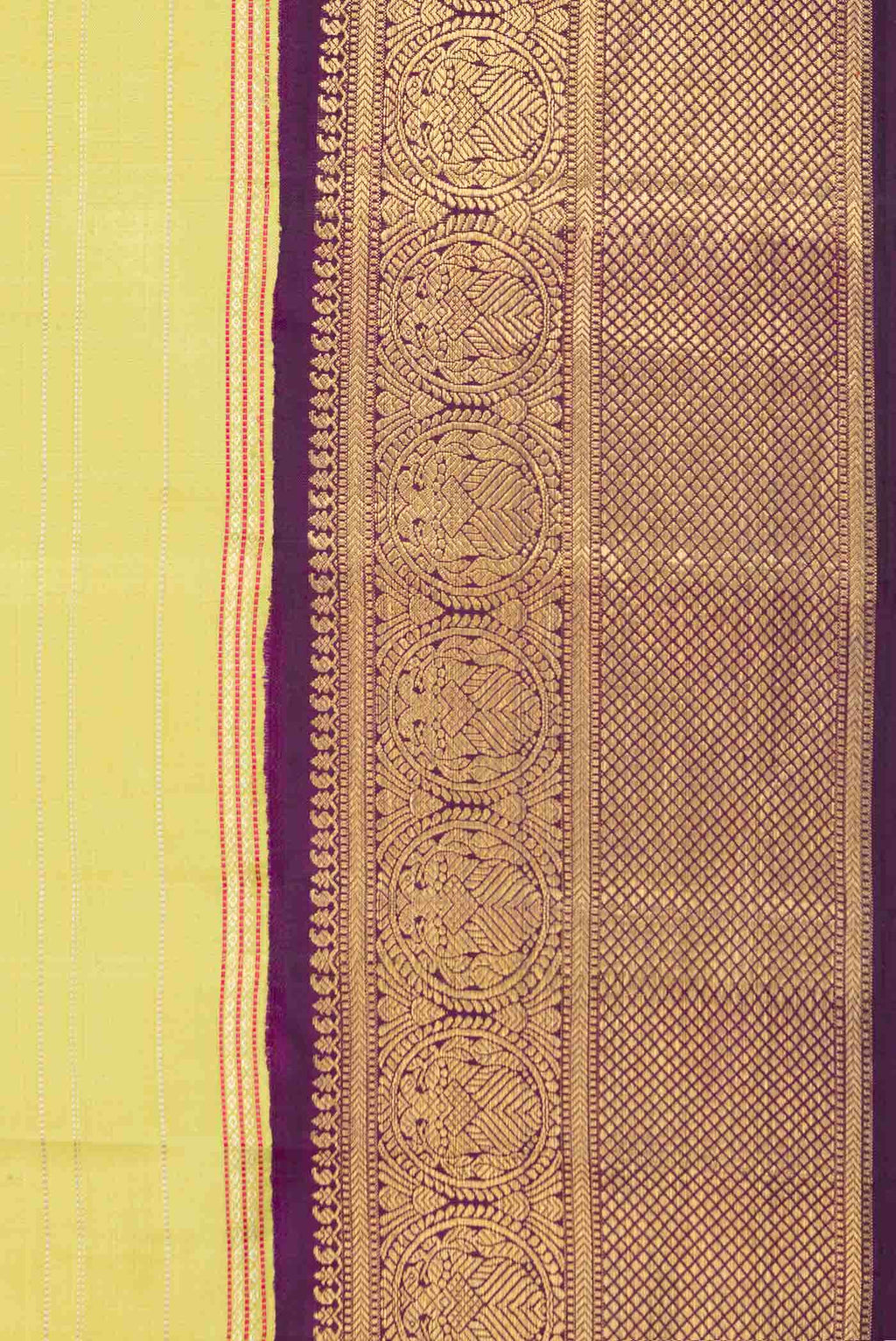 Pure Silk Pure Zari Pista Green Dual Tone Kanchipuram Saree
