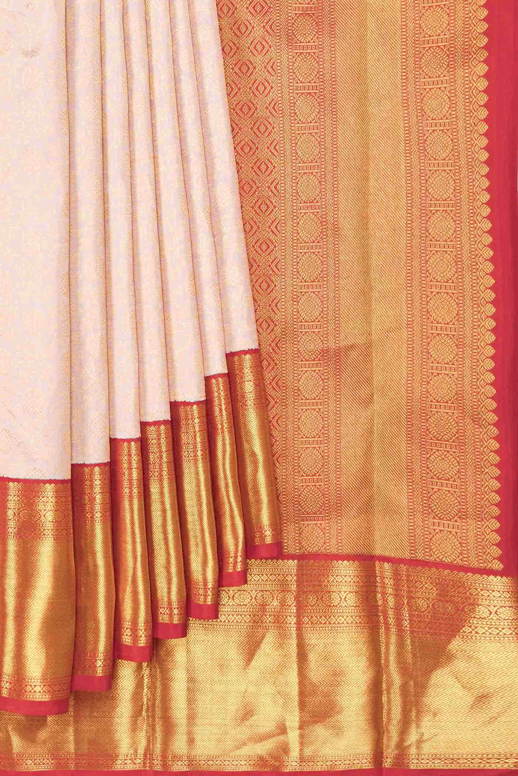 Pure Silk Pure Zari Rose Gold Kanchipuram Saree