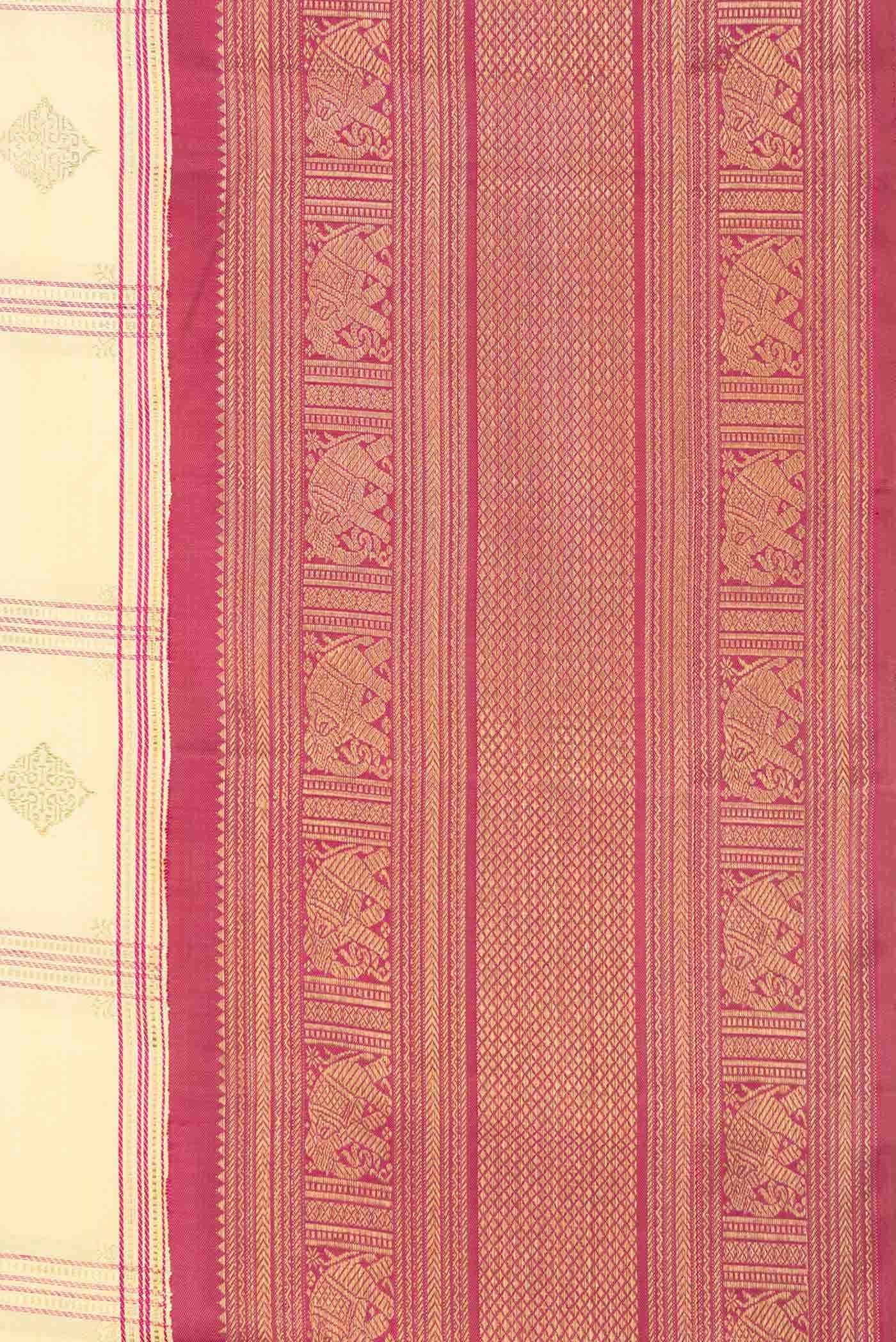 Pure Silk Pure Zari Sandal Dual Tone Kanchipuram Saree