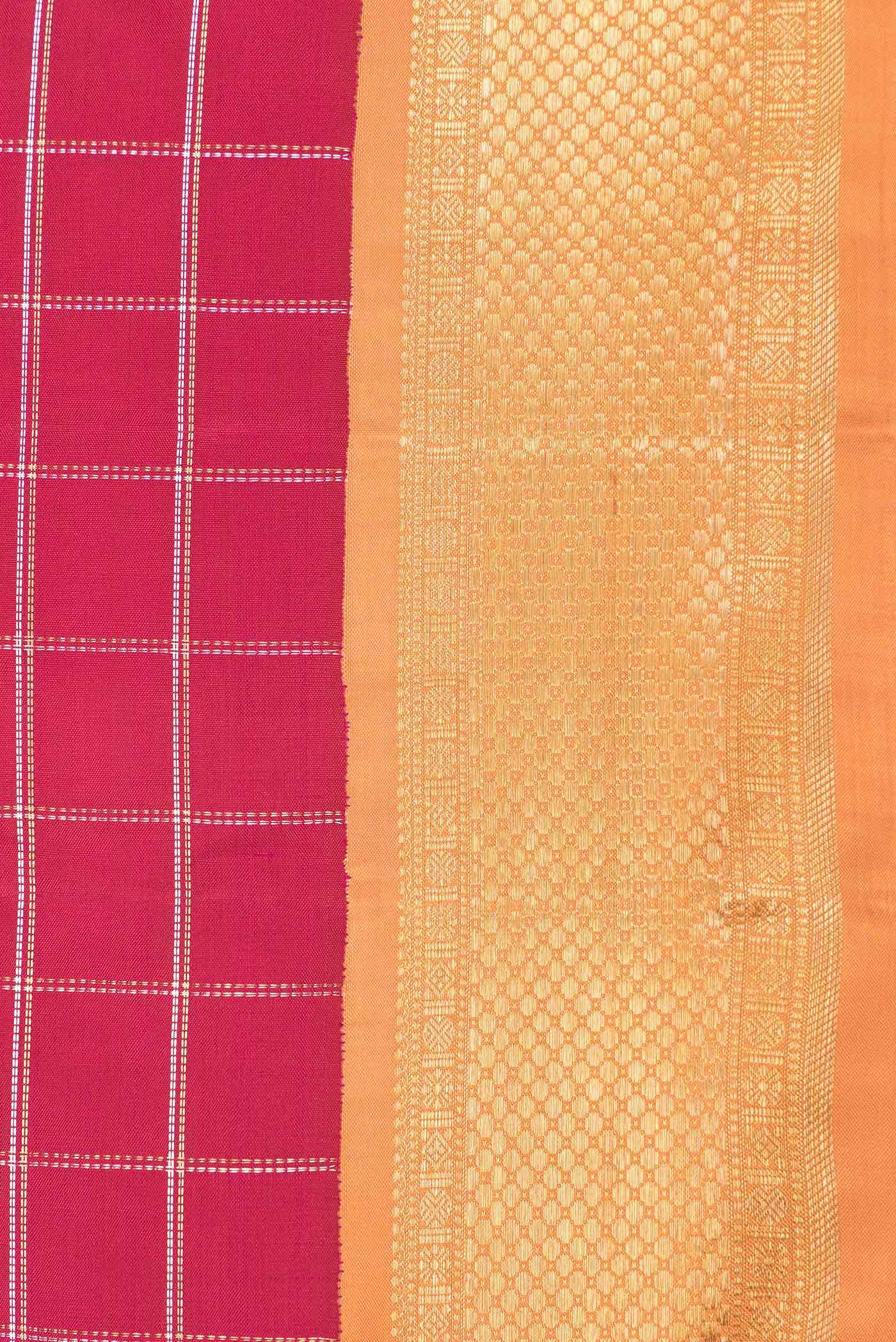 Pure Silk Pure Zari Pink Dual Tone Kanchipuram Saree